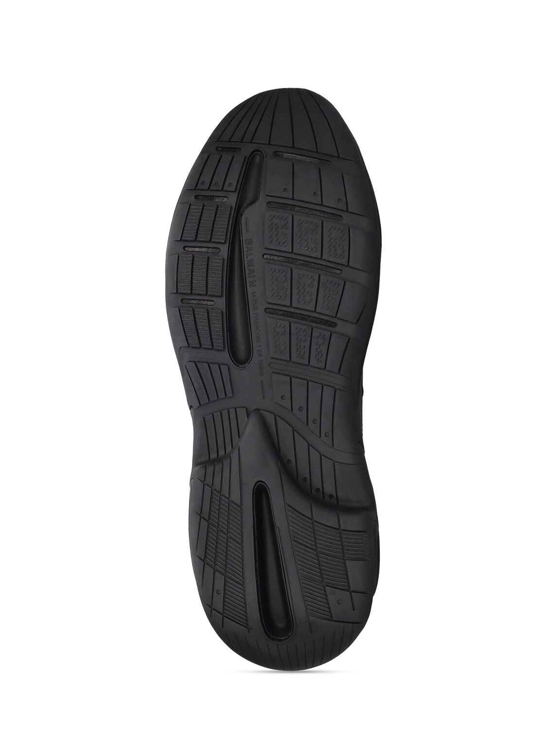 Shop Balmain Run-row Low Top Leather Sneakers In Noir