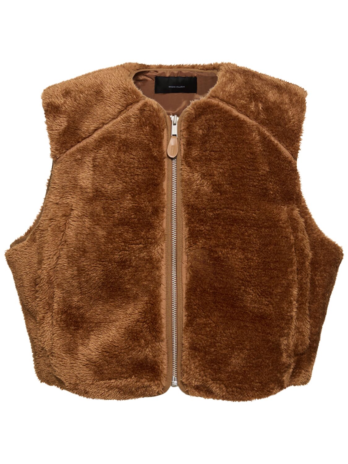 Image of Faux Fur Zip-up Vest