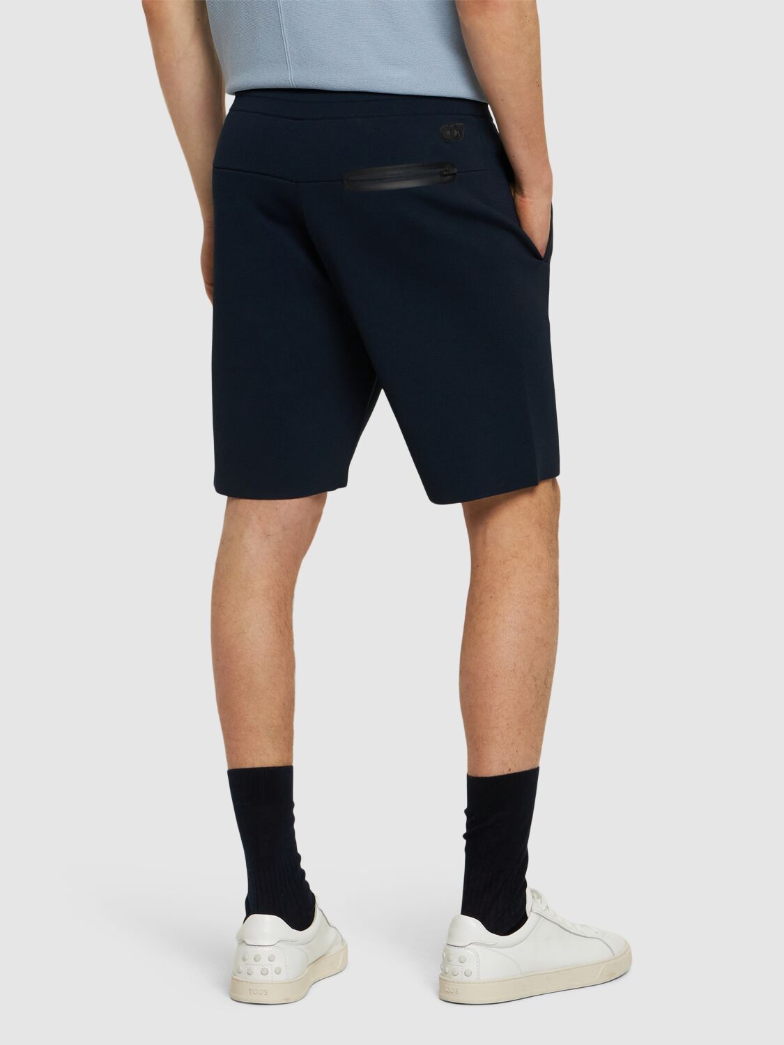 Shop Alphatauri Posos Drawstring Shorts In Navy