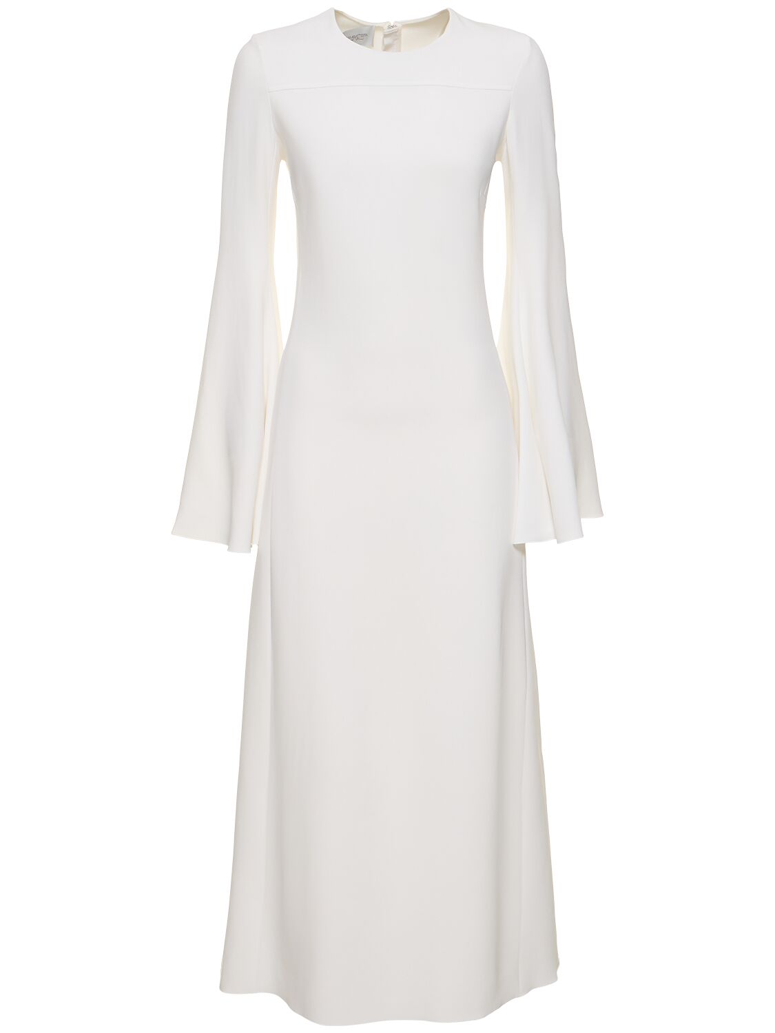 Giambattista Valli Crepe Long Sleeve Maxi Dress In Ivory