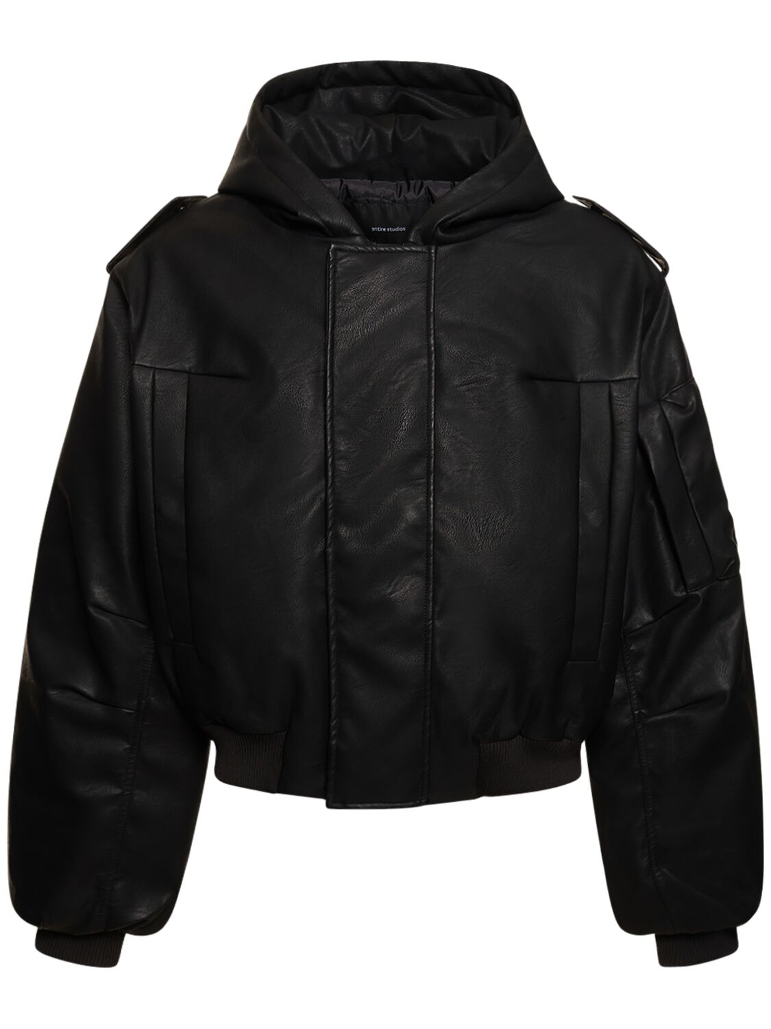 Entire Studios Moto Hooded Bomber Jacket In Black | ModeSens
