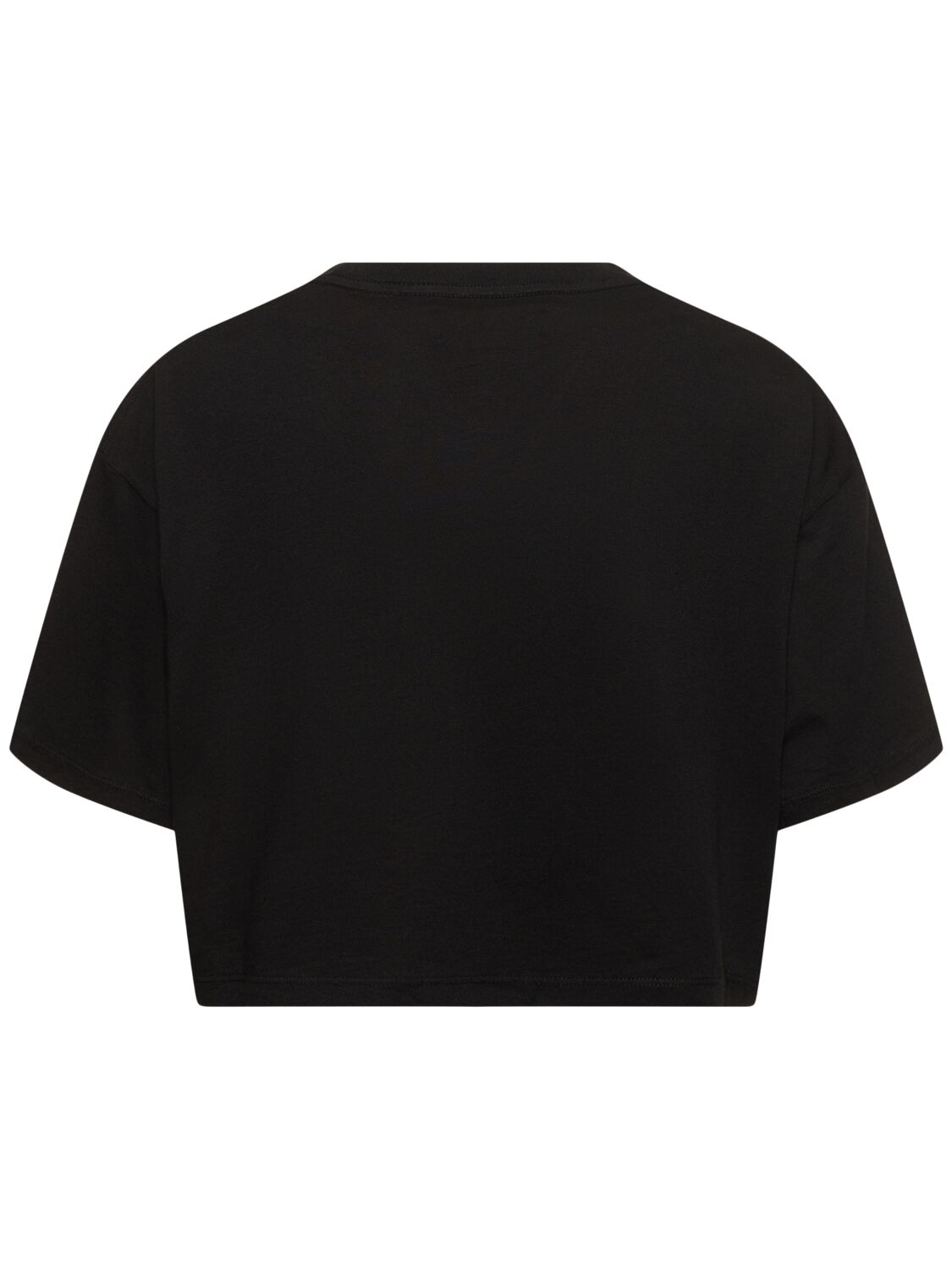 Shop Amiri Logo Print Cotton Jersey Crop T-shirt In Multi,black