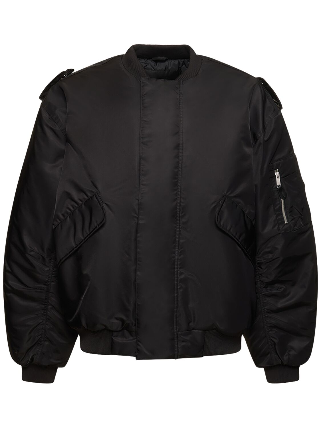 Shop Entire Studios V-22 Quilted Nylon Bomber Jacket In Oil