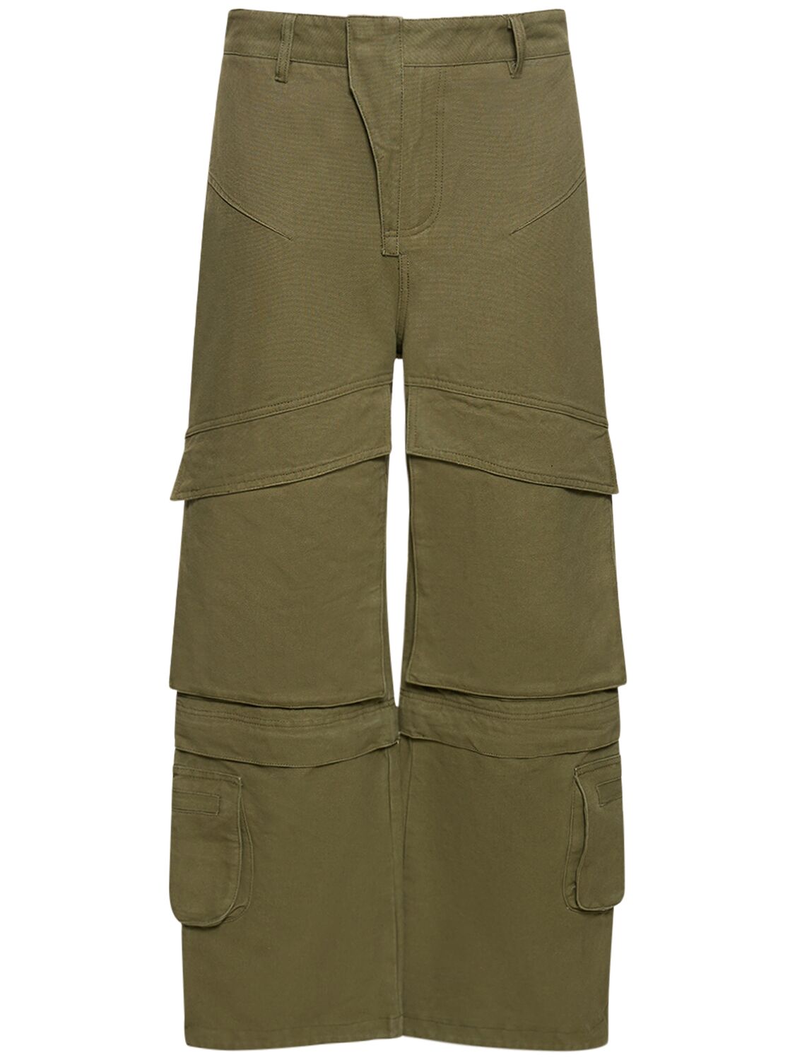Image of Wide Cotton Cargo Pants