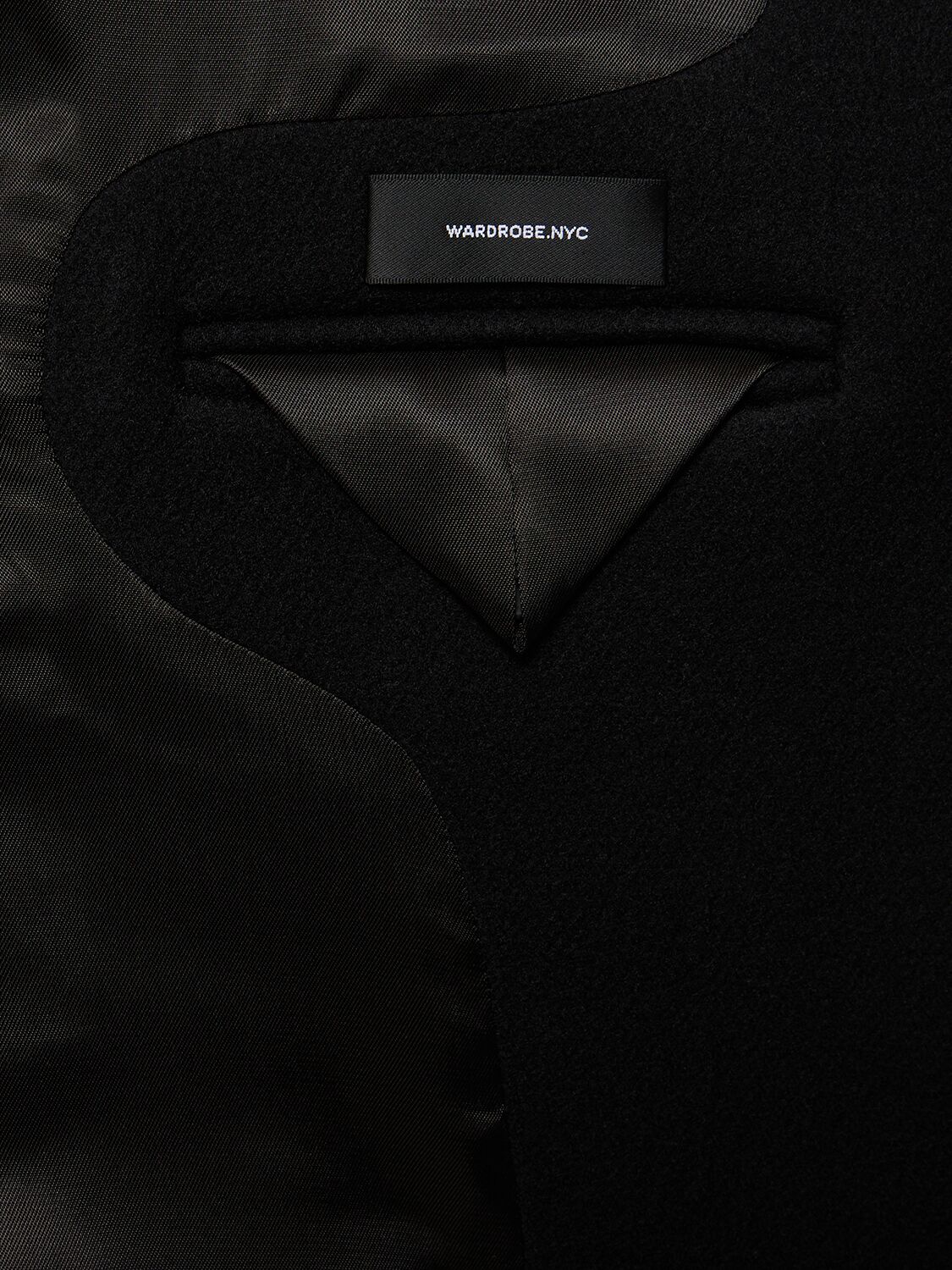 Shop Wardrobe.nyc Double Breasted Cropped Wool Cape In Black