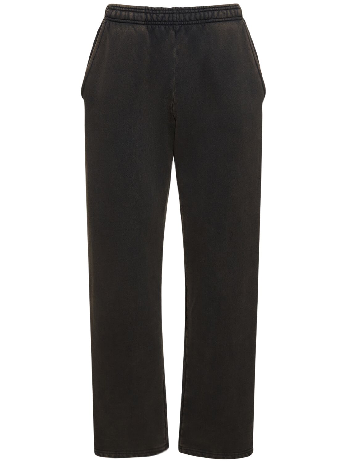 Entire Studios Straight Organic Cotton Sweatpants In Washed Black