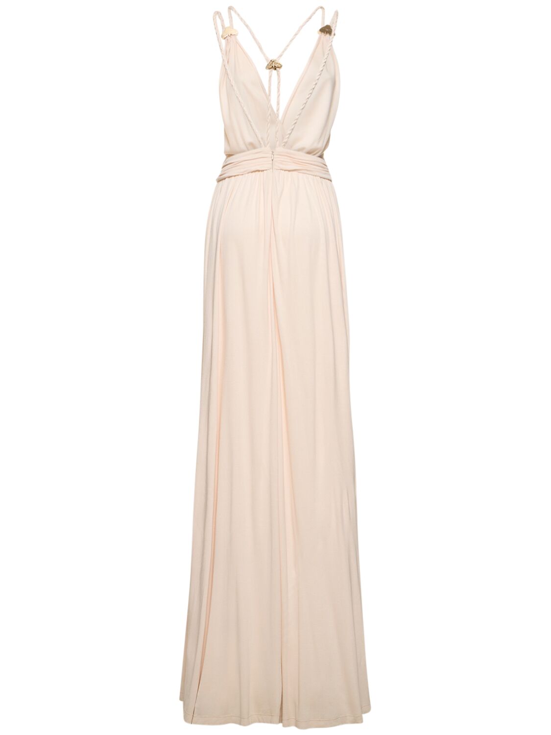 Shop Mithridate Woven Strap Slip Long Dress In Pink