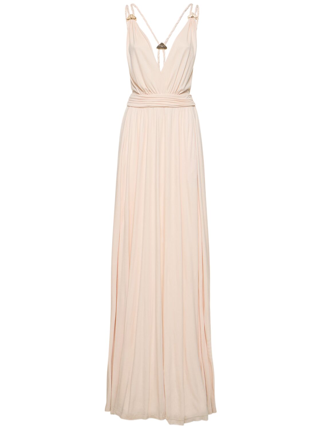Mithridate Woven Strap Slip Long Dress In Pink