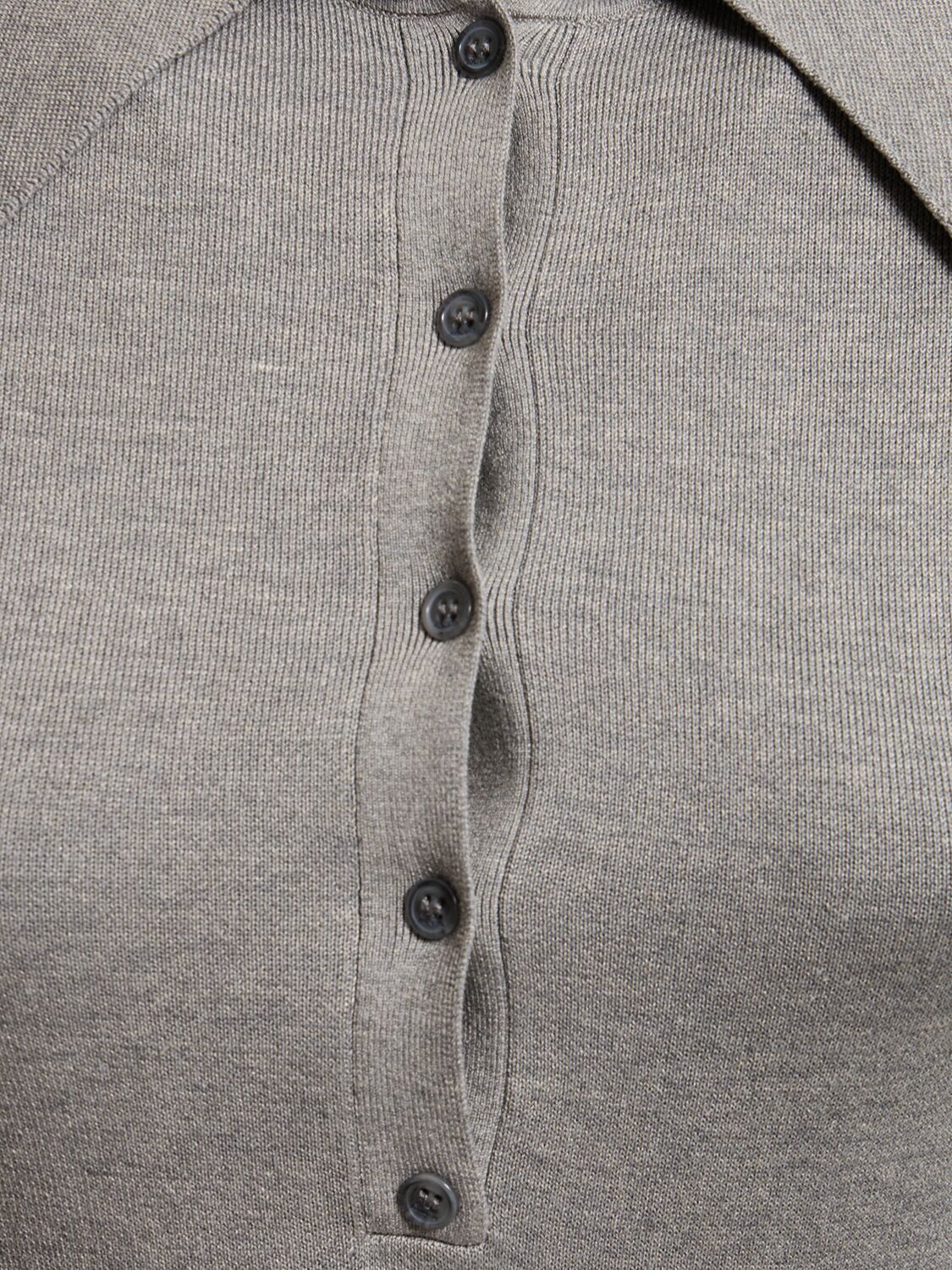 Shop 16arlington Alerone Silk & Cotton Midi Polo Dress In Grey