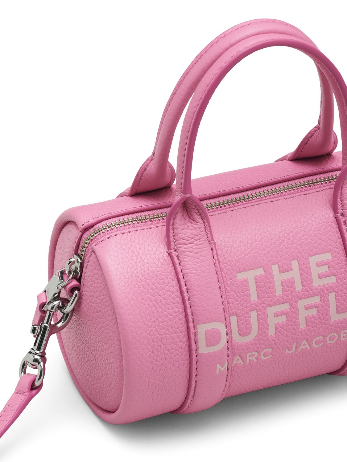 Shop Marc Jacobs The Mini Duffle Leather Bag In Petal Pink