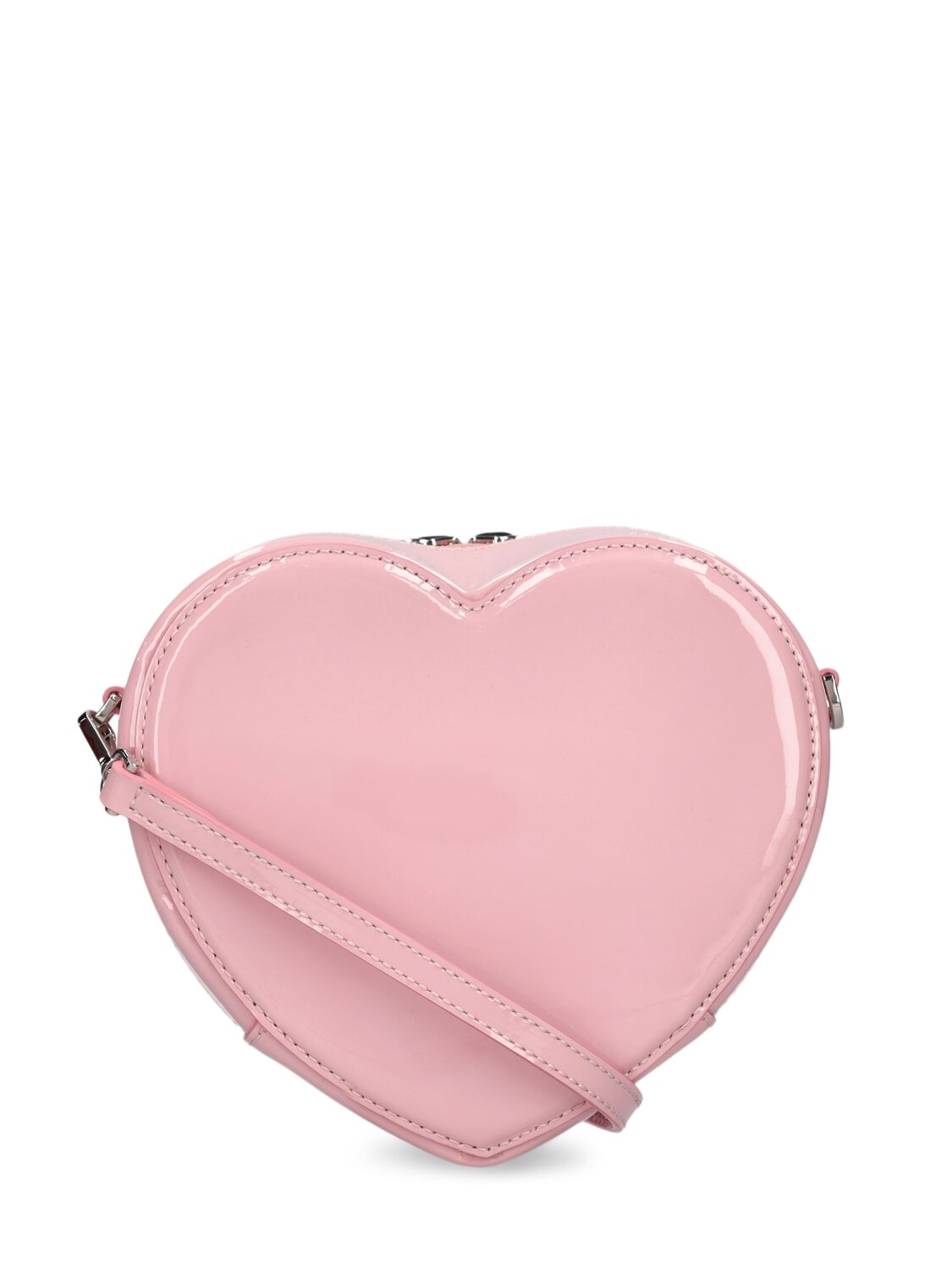 Shop Versace Leather Heart Shoulder Bag In Rosa