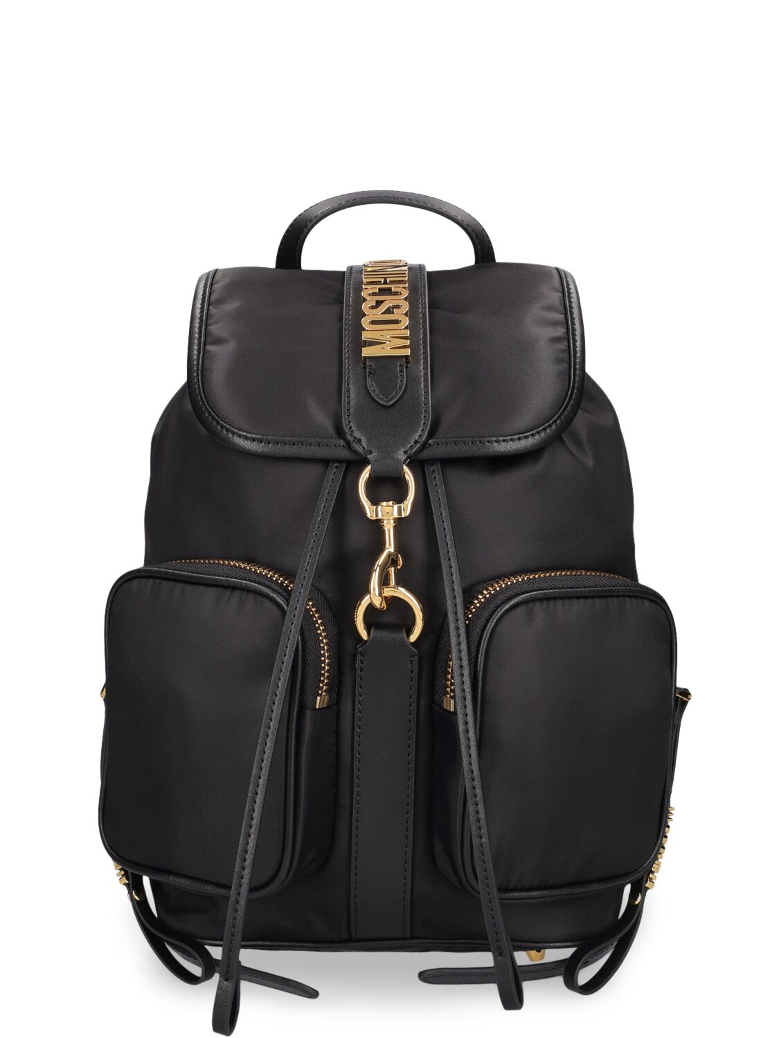 Moschino Nylon Backpack In Black