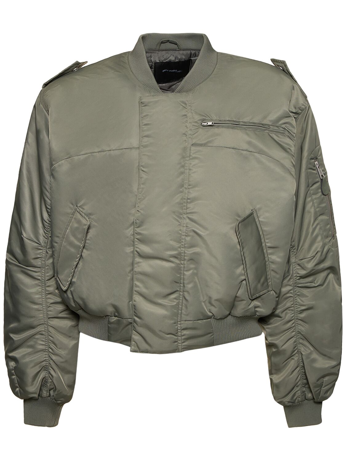 Entire Studios A-2 Quilted Nylon Bomber Jacket In Green