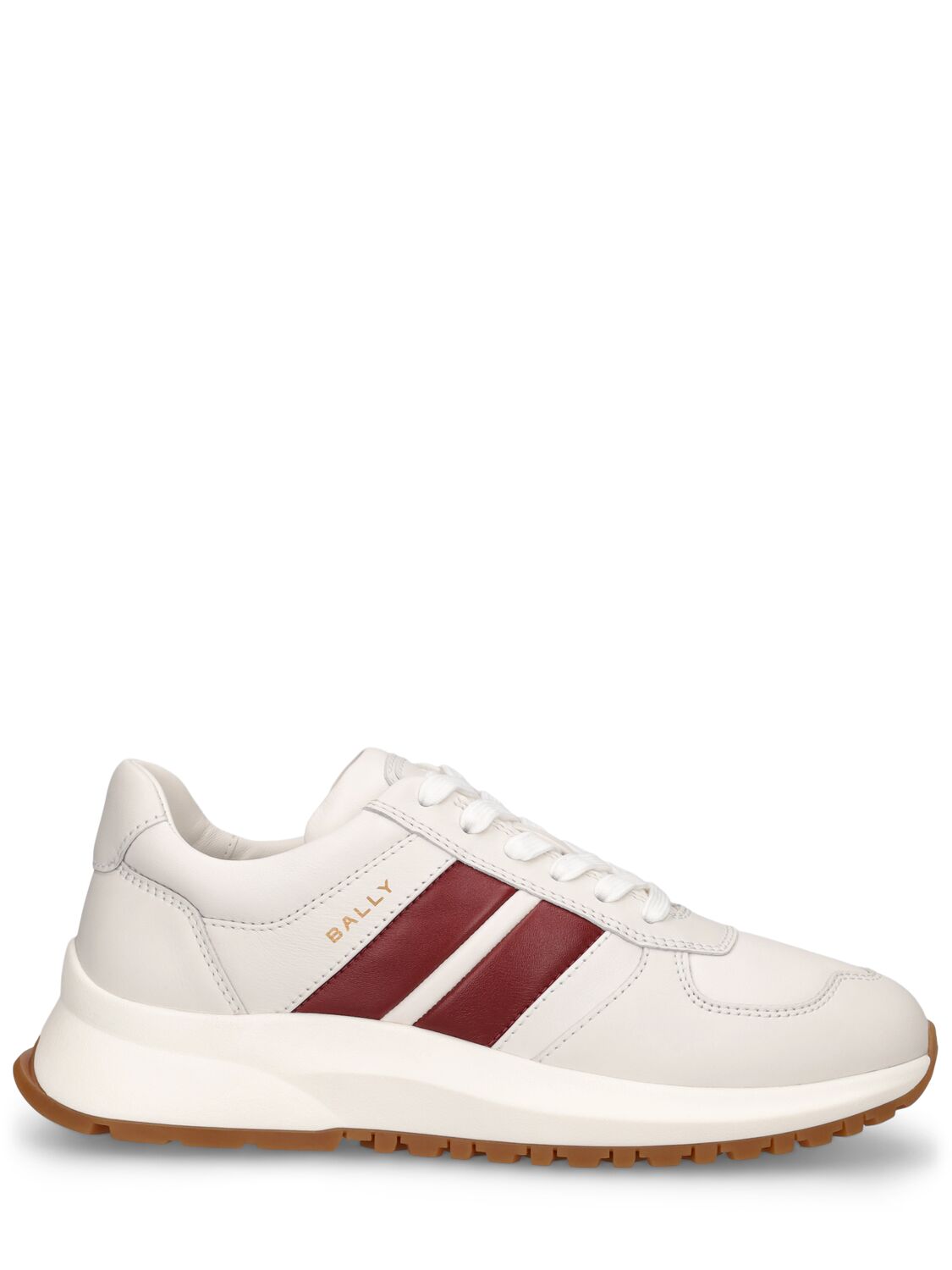 Bally Darsyl Leather Sneakers In White,red