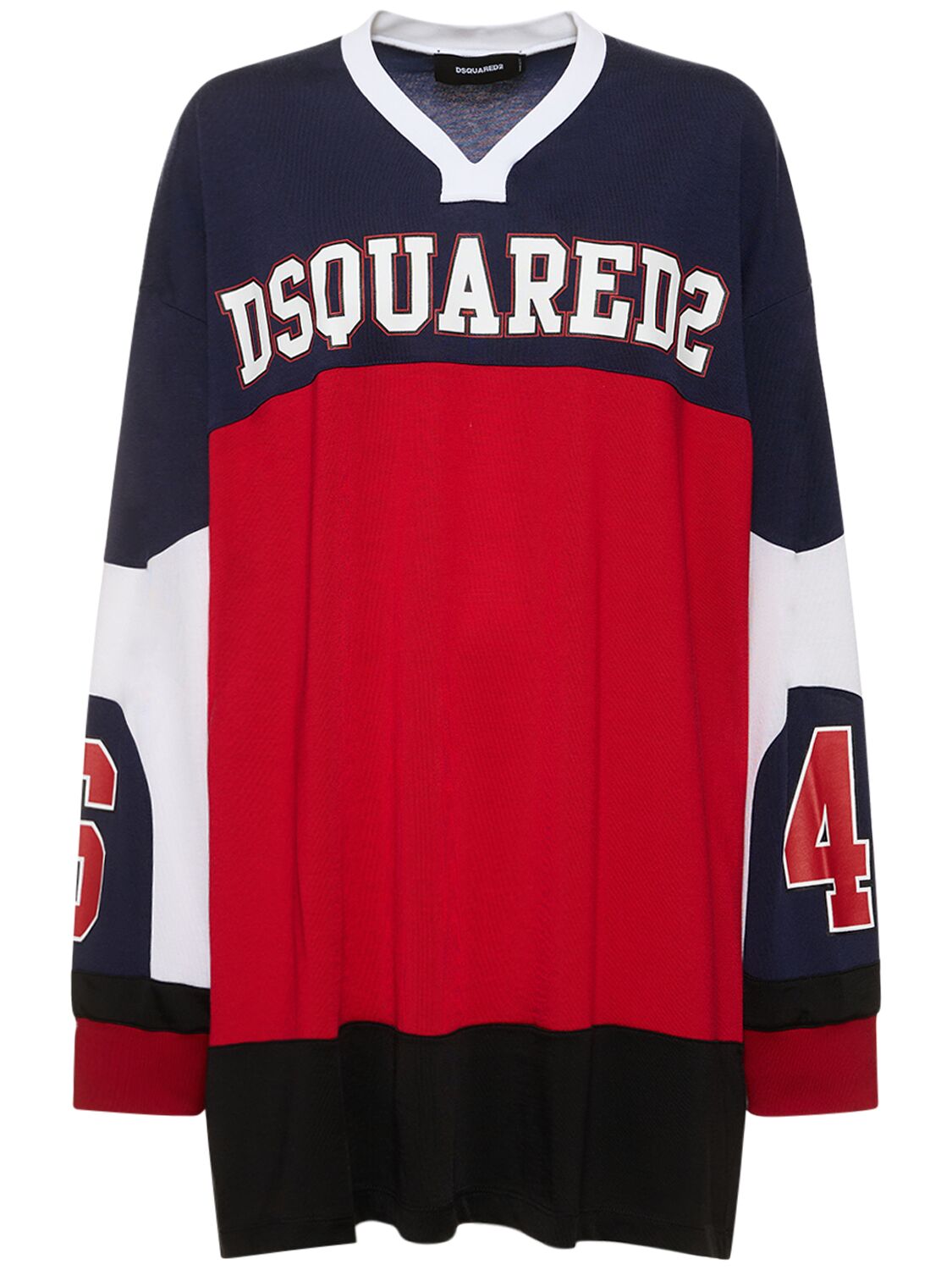 Dsquared2 Logo Oversized Cotton Jersey Sweat Dress In Multicolor