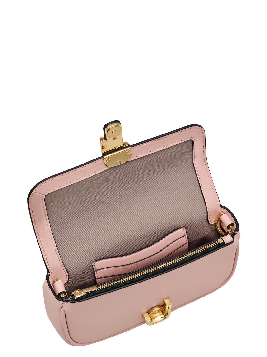 Shop Marc Jacobs The Mini Bag Leather Shoulder Bag In Rose