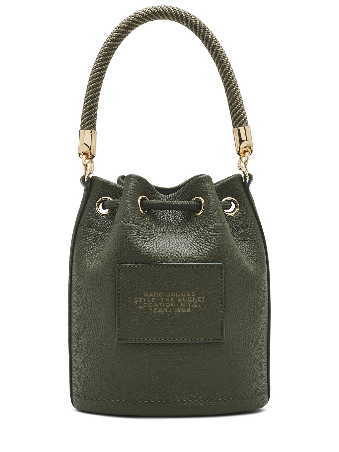Shop Marc Jacobs The Bucket Leather Bag In Military Green