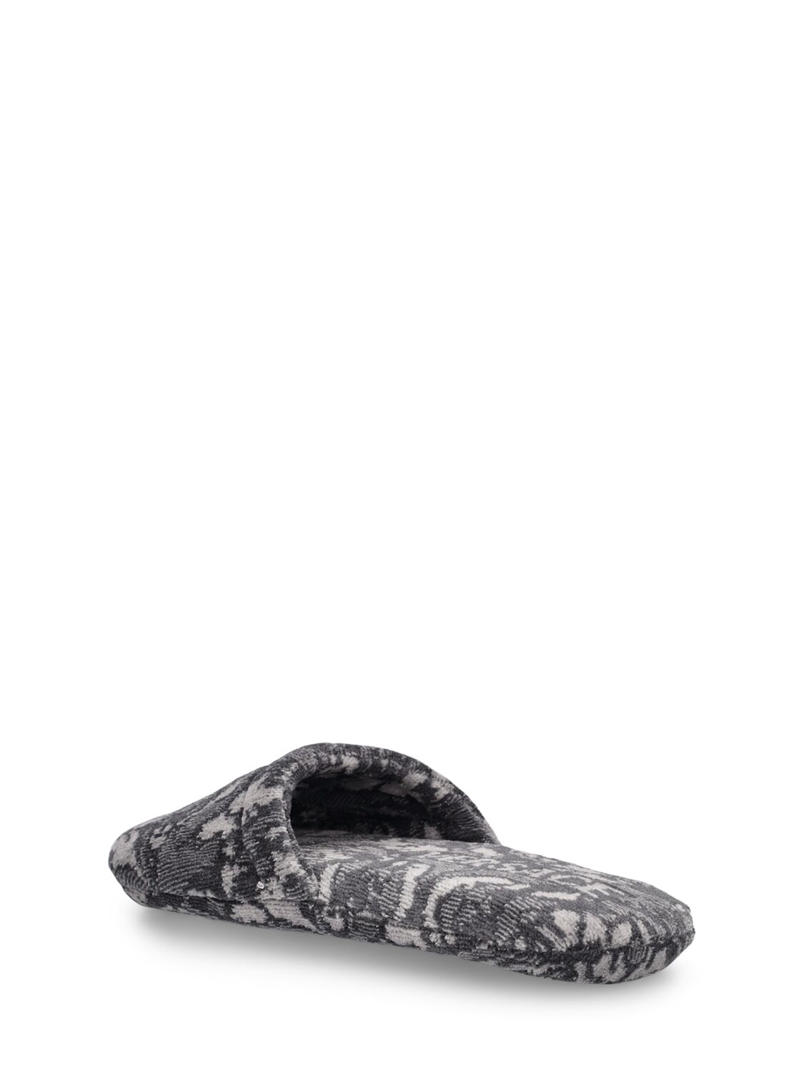 Shop Versace Barocco Renaissance Bath Slippers In Anthracite