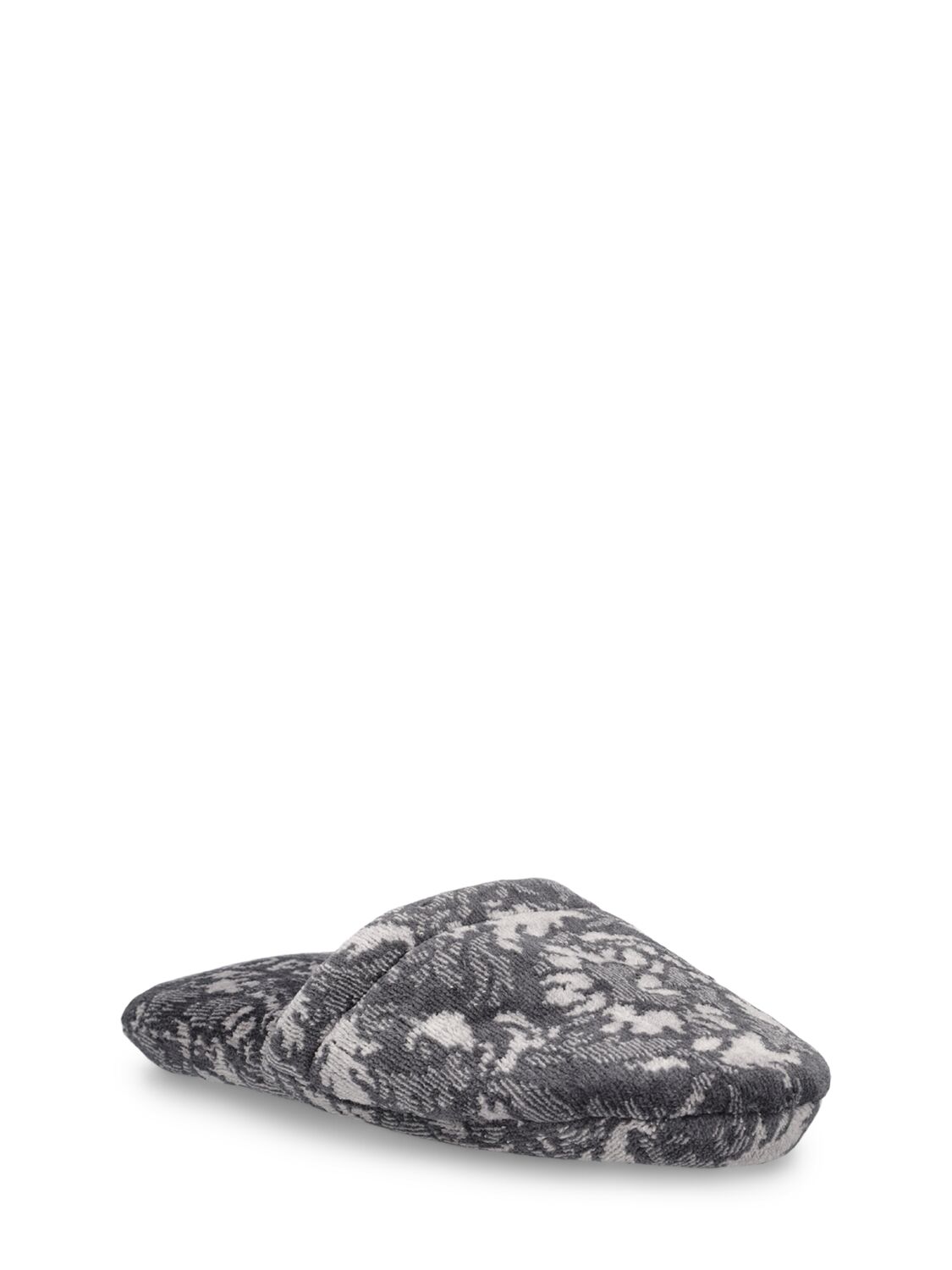 Shop Versace Barocco Renaissance Bath Slippers In Anthracite