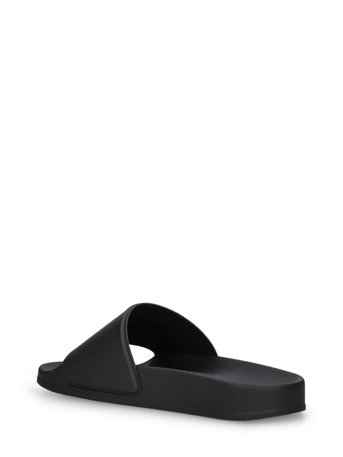 Shop Msgm 15mm Rubber Pool Slide Sandals In Black