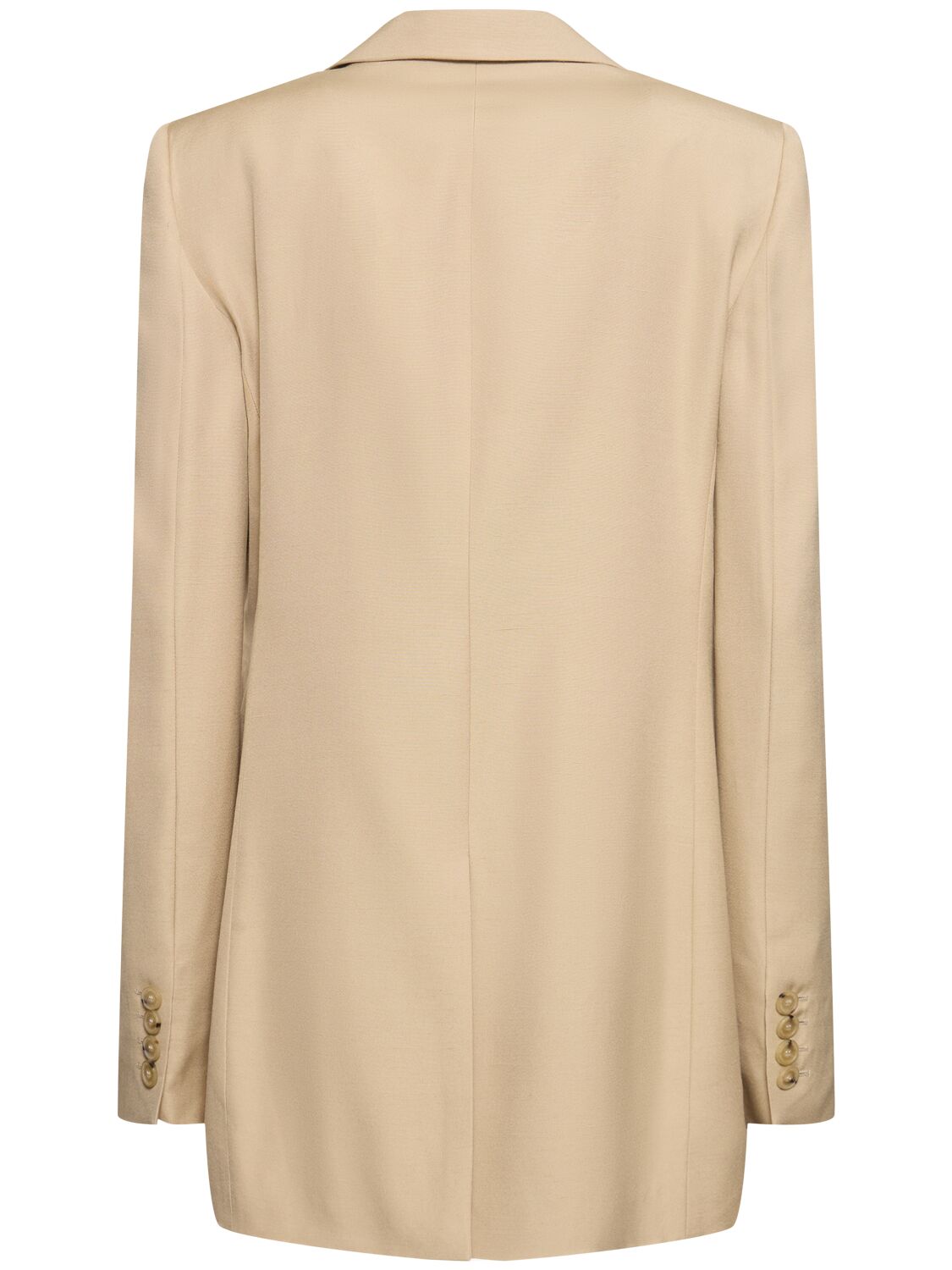 Stella Mccartney Double Breasted Satin Blazer In Beige