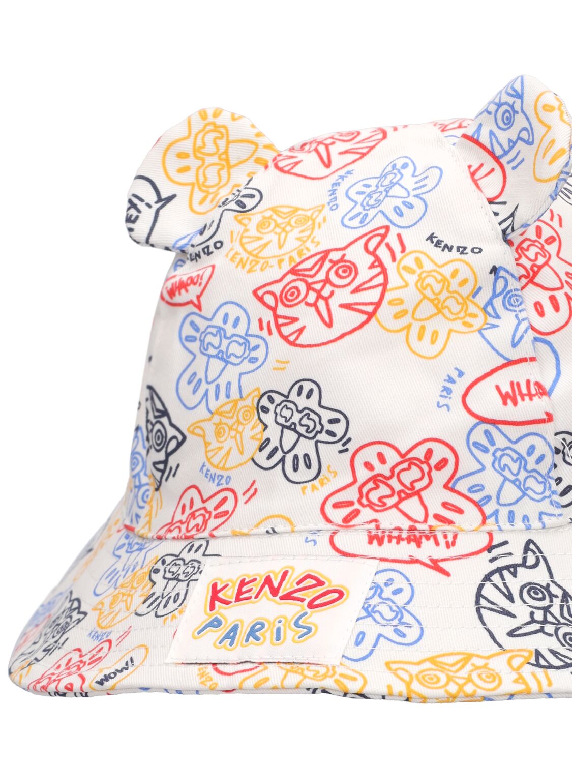 Shop Kenzo Printed Cotton Bucket Hat In White