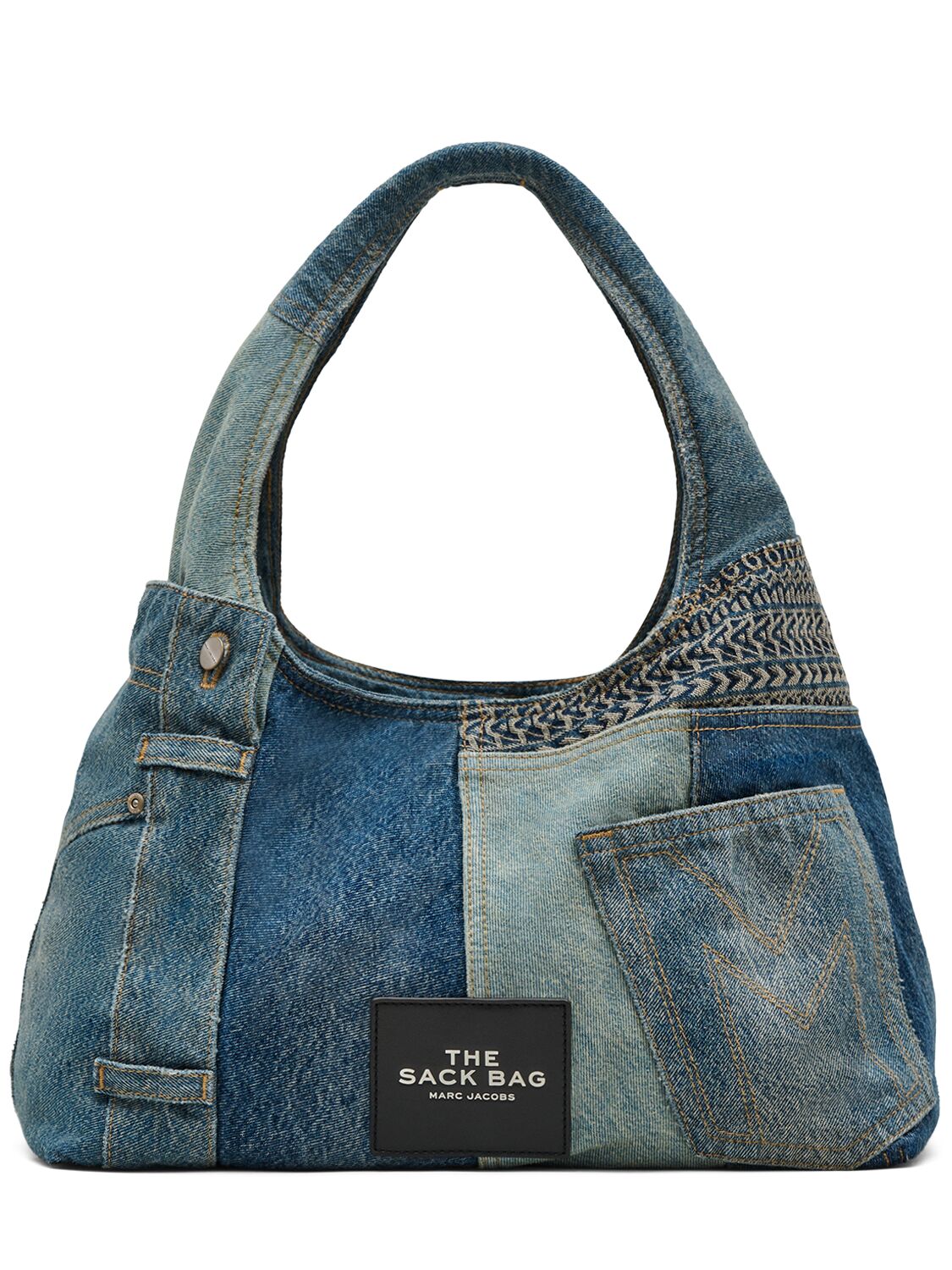 Shop Marc Jacobs The Sack Denim Tote Bag In Indigo Multi