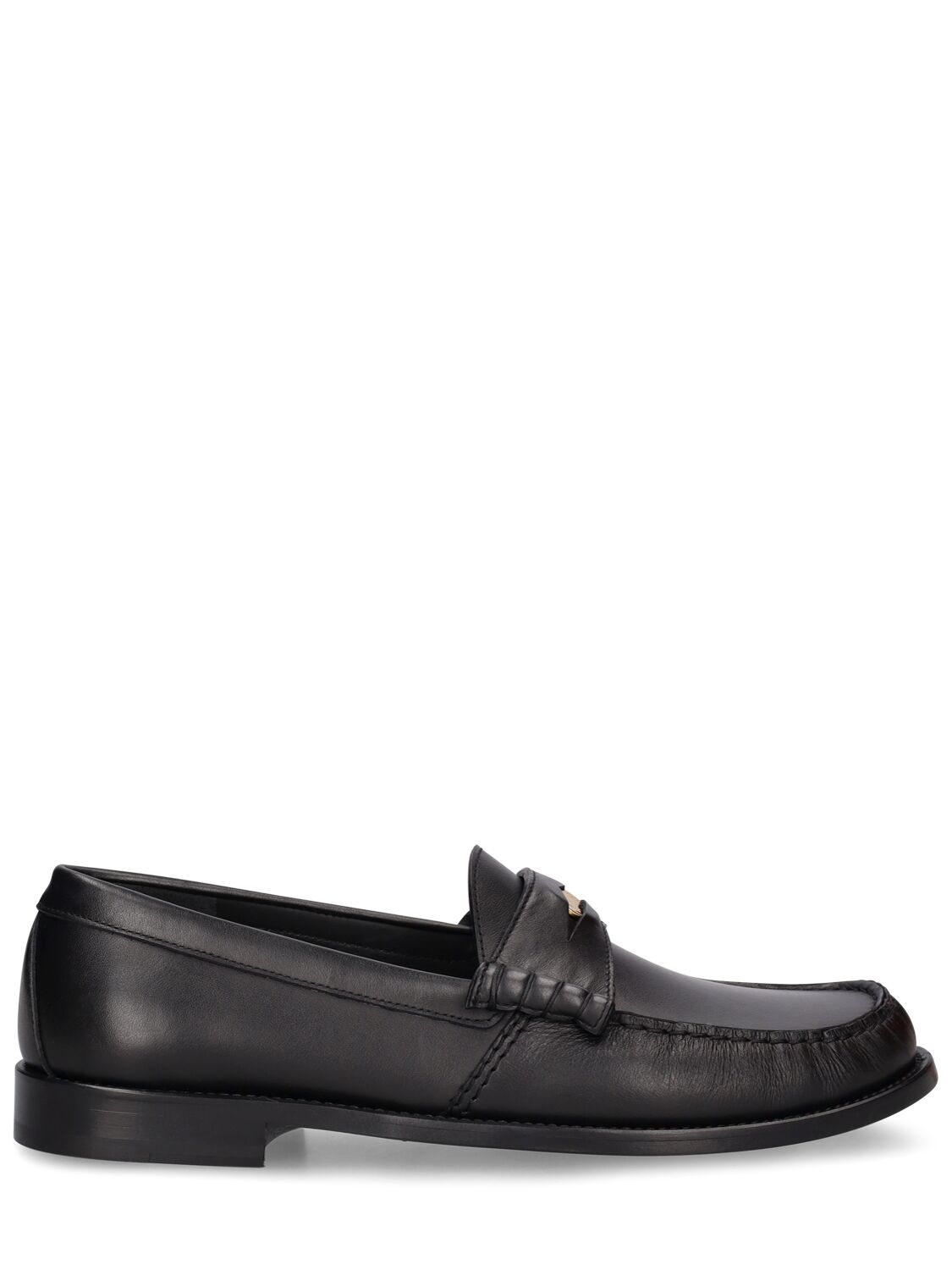 Shop Rhude Leather Loafers In Black
