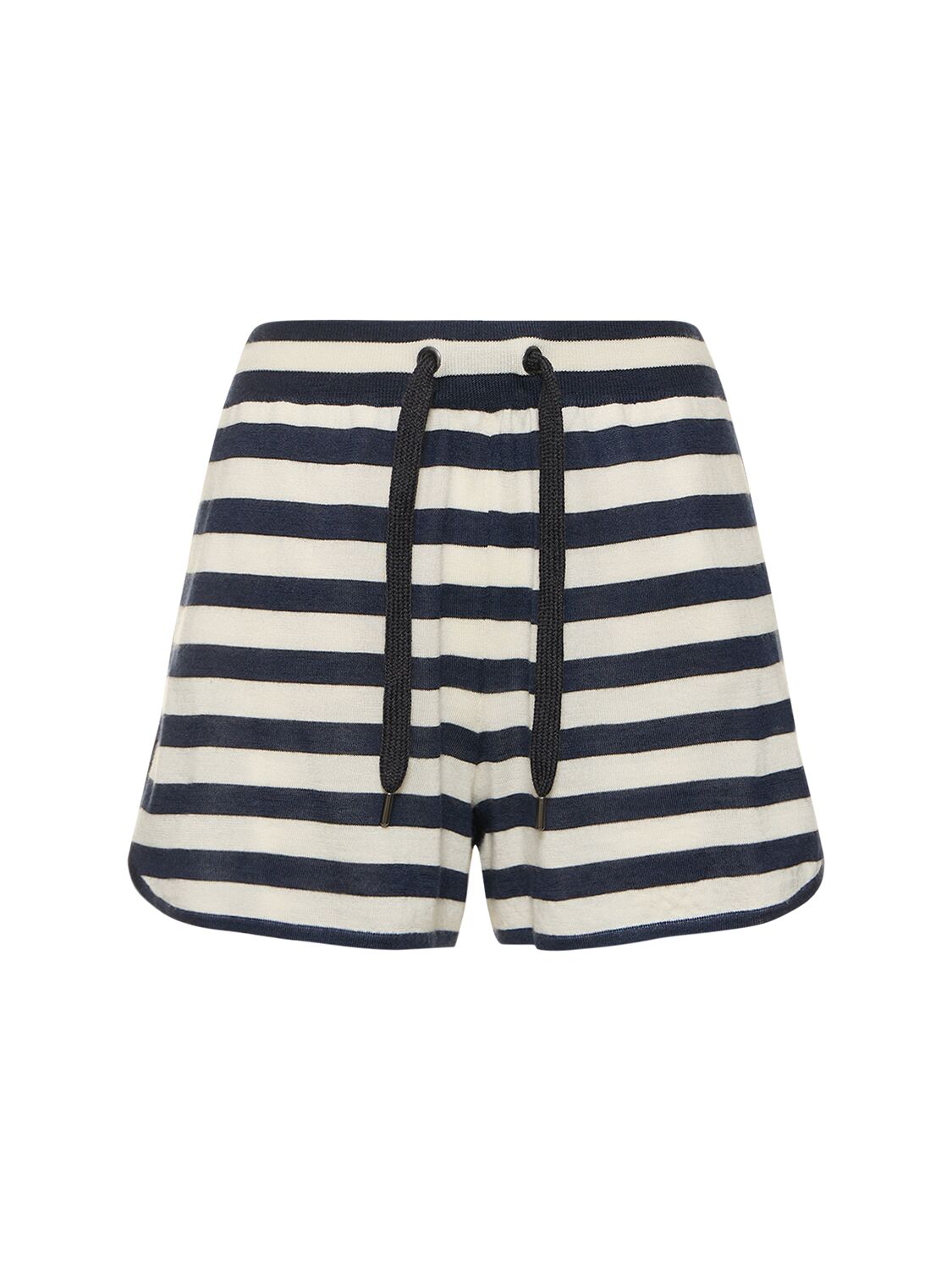 Striped Cashmere & Silk Shorts