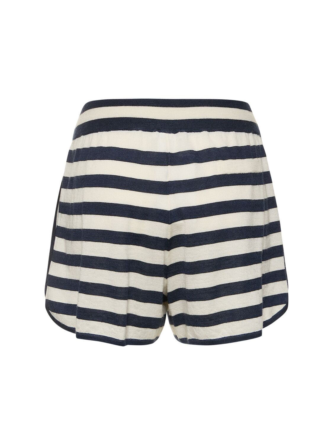 Shop Brunello Cucinelli Striped Cashmere & Silk Shorts In White,blue