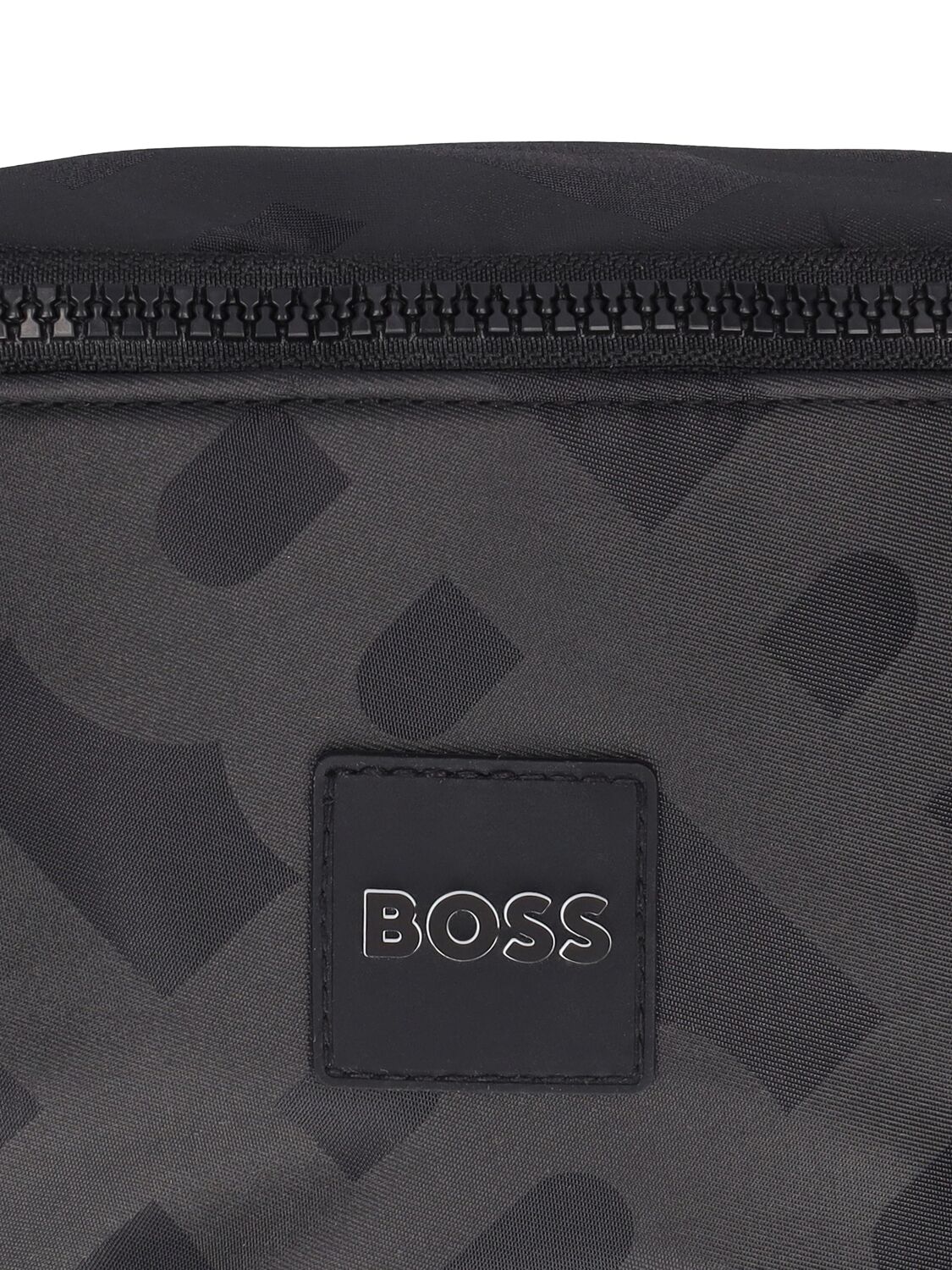Shop Hugo Boss Logo Print Nylon Belt Bag In Black