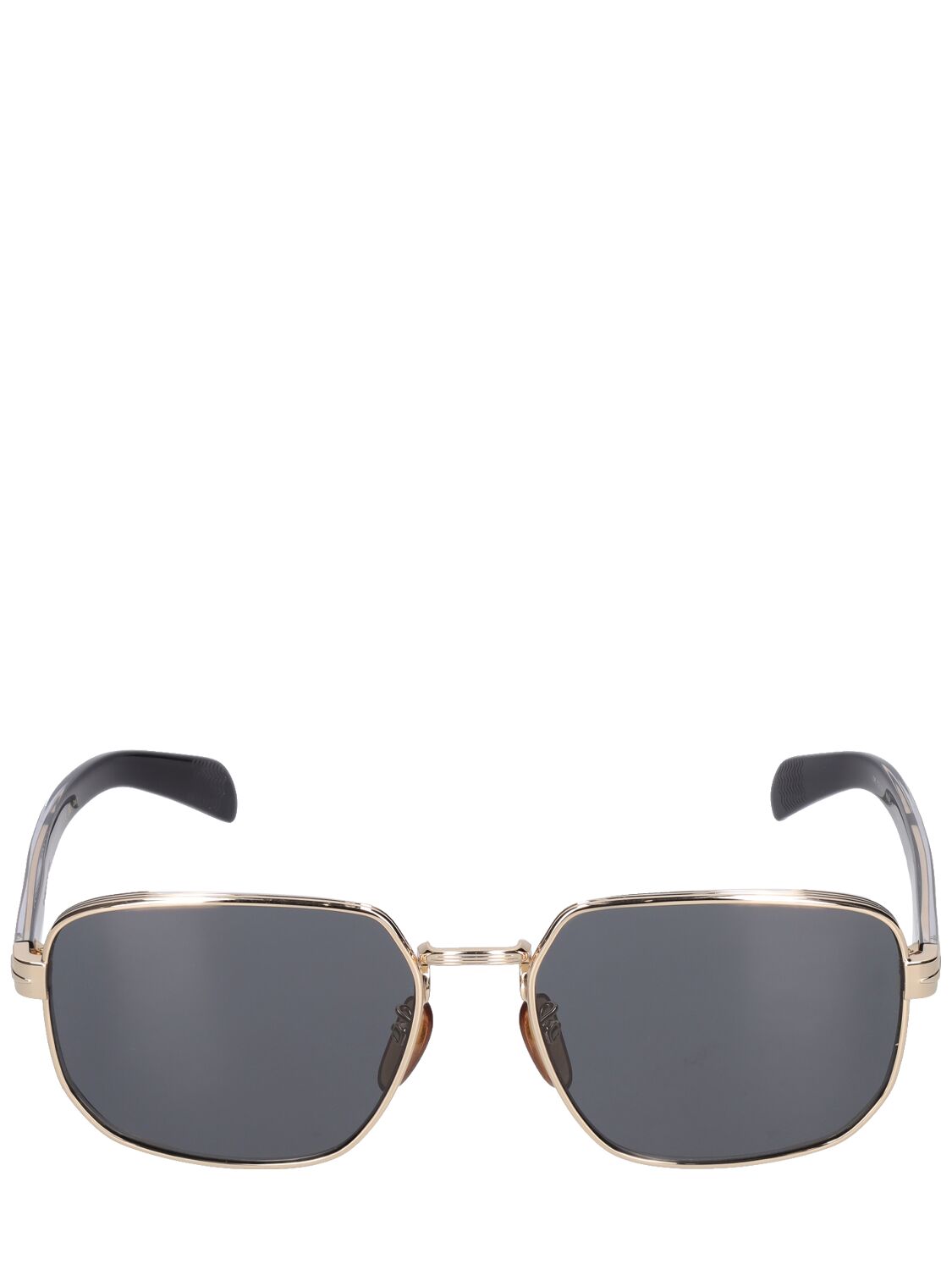 Db Eyewear By David Beckham Db Square Metal Sunglasses In Gold,schwarz