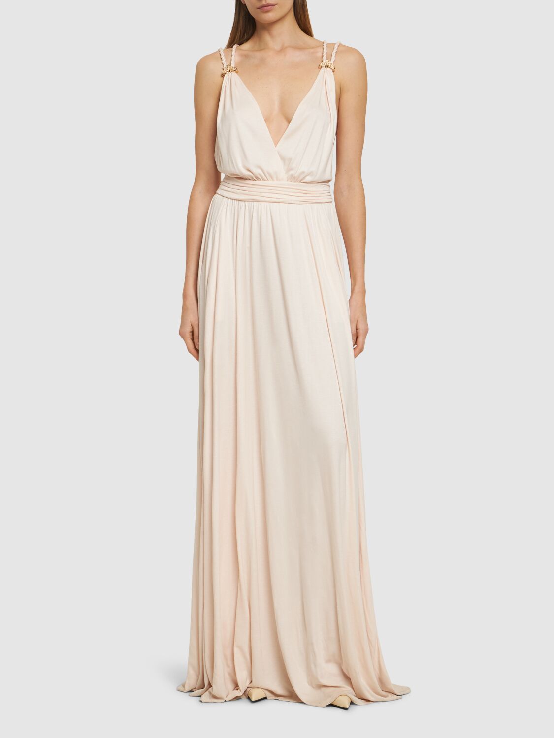 MITHRIDATE WOVEN STRAP SLIP LONG DRESS 