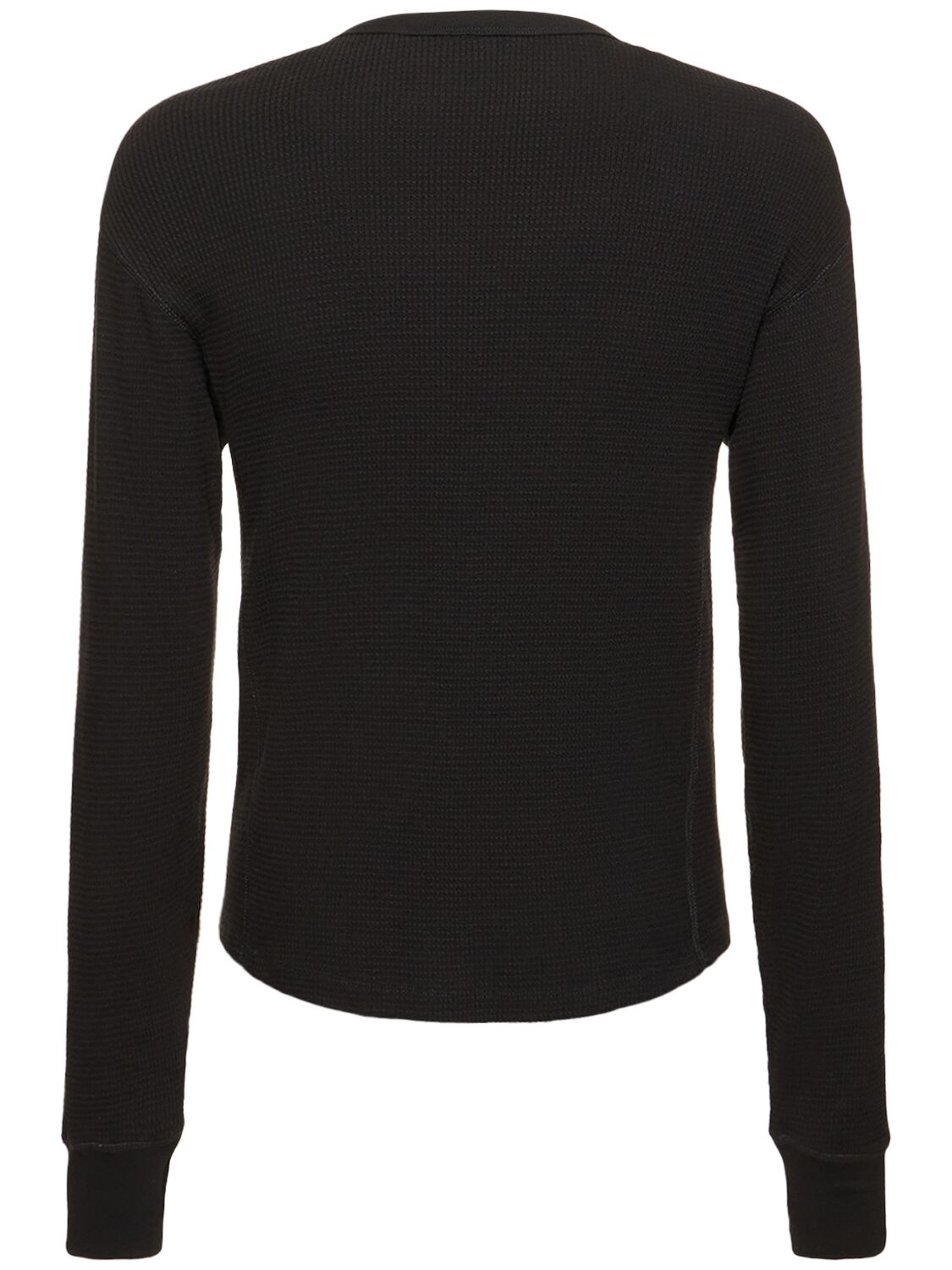 Shop Entire Studios Washed Black Thermal Long Sleeve T-shirt In Soot