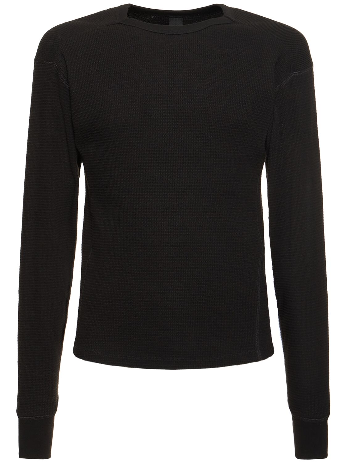 Entire Studios Washed Black Thermal Long Sleeve T-shirt In Soot