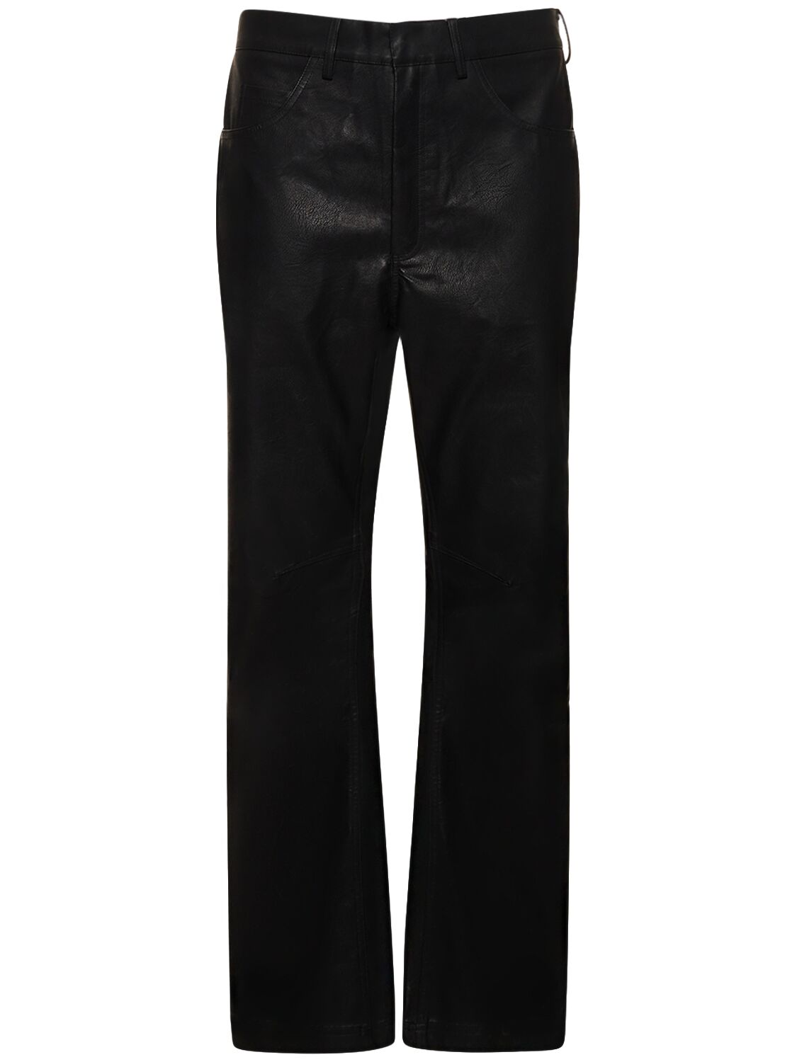 Entire Studios Damp Faux Leather Straight Pants In Black