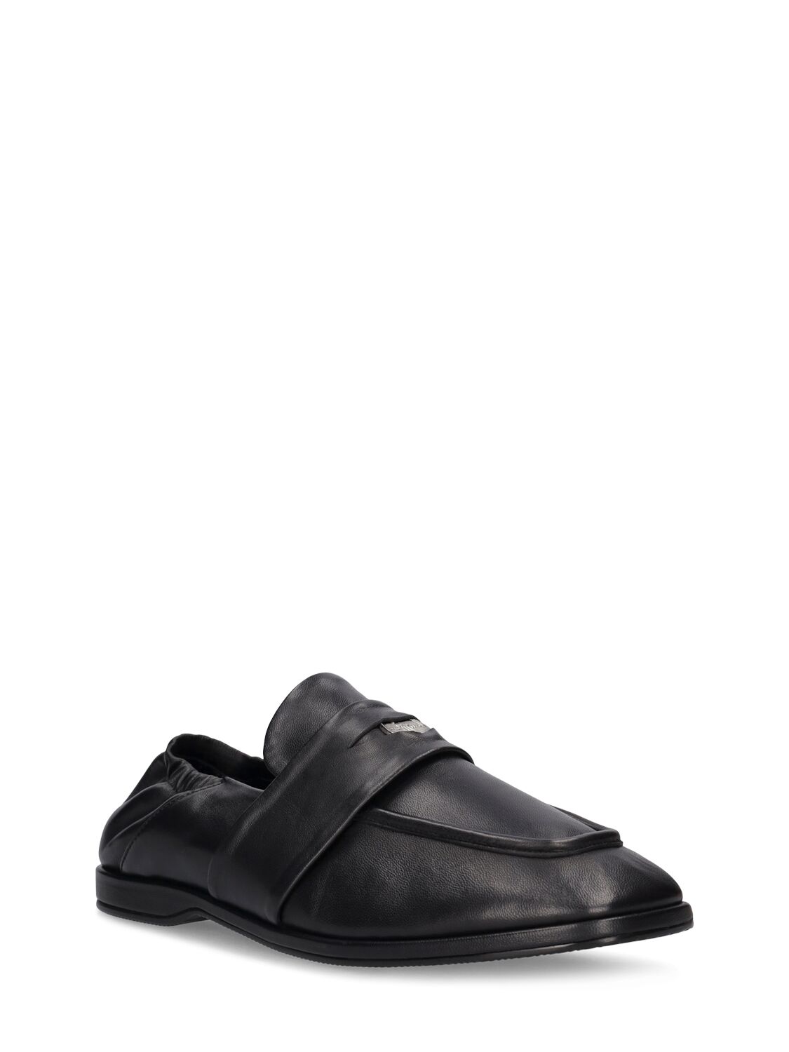 Shop After Pray Square Penny Loafers W/ Band In Black