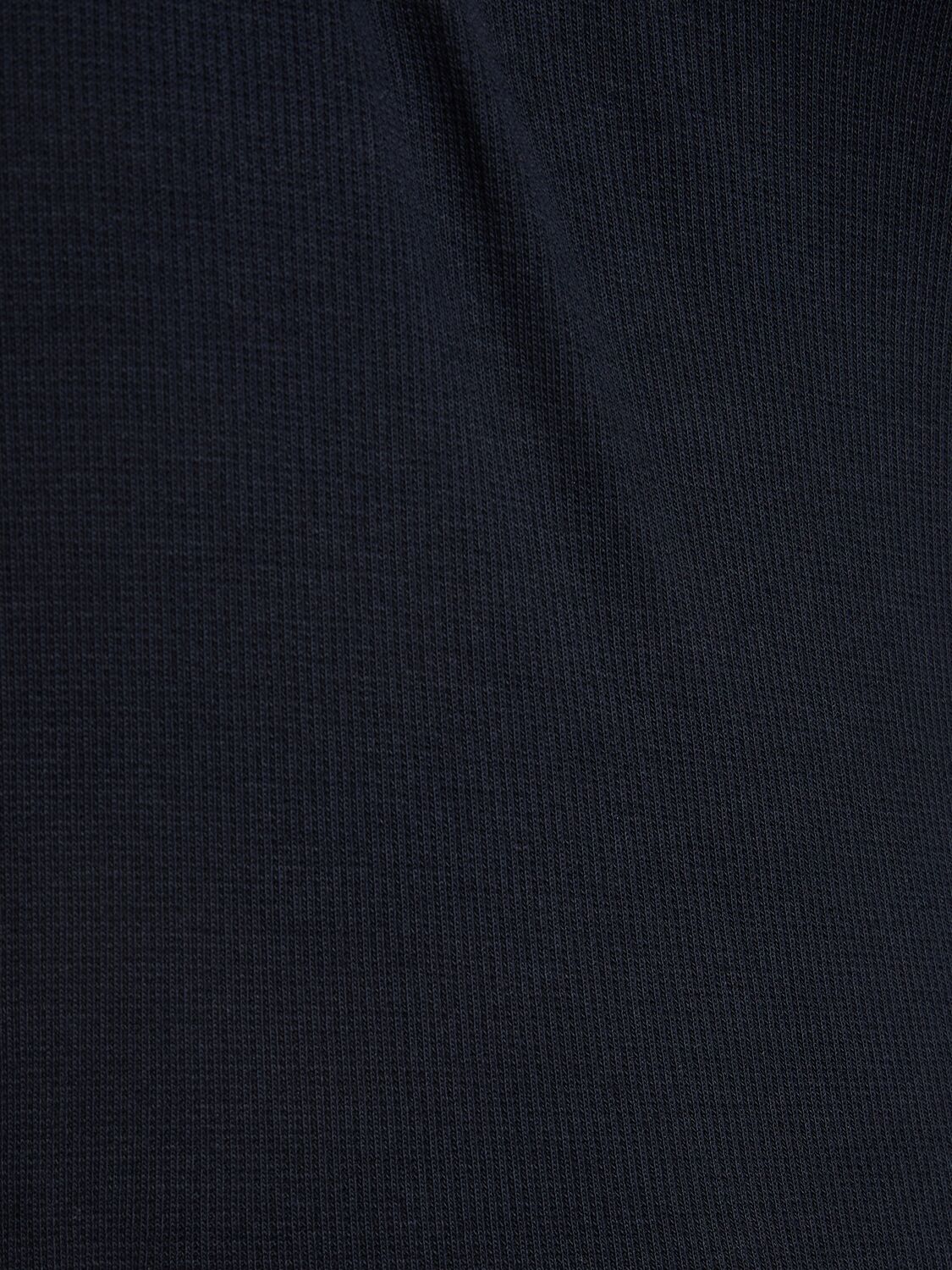 Shop Valentino Cotton Ribbed Jersey Midi Dress In Navy