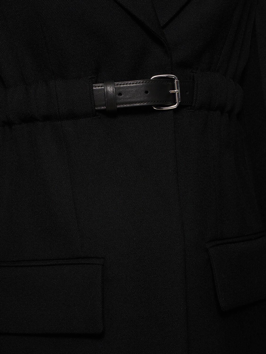 Shop Alexander Wang Wool Blazer W/ Leather Belt In Black