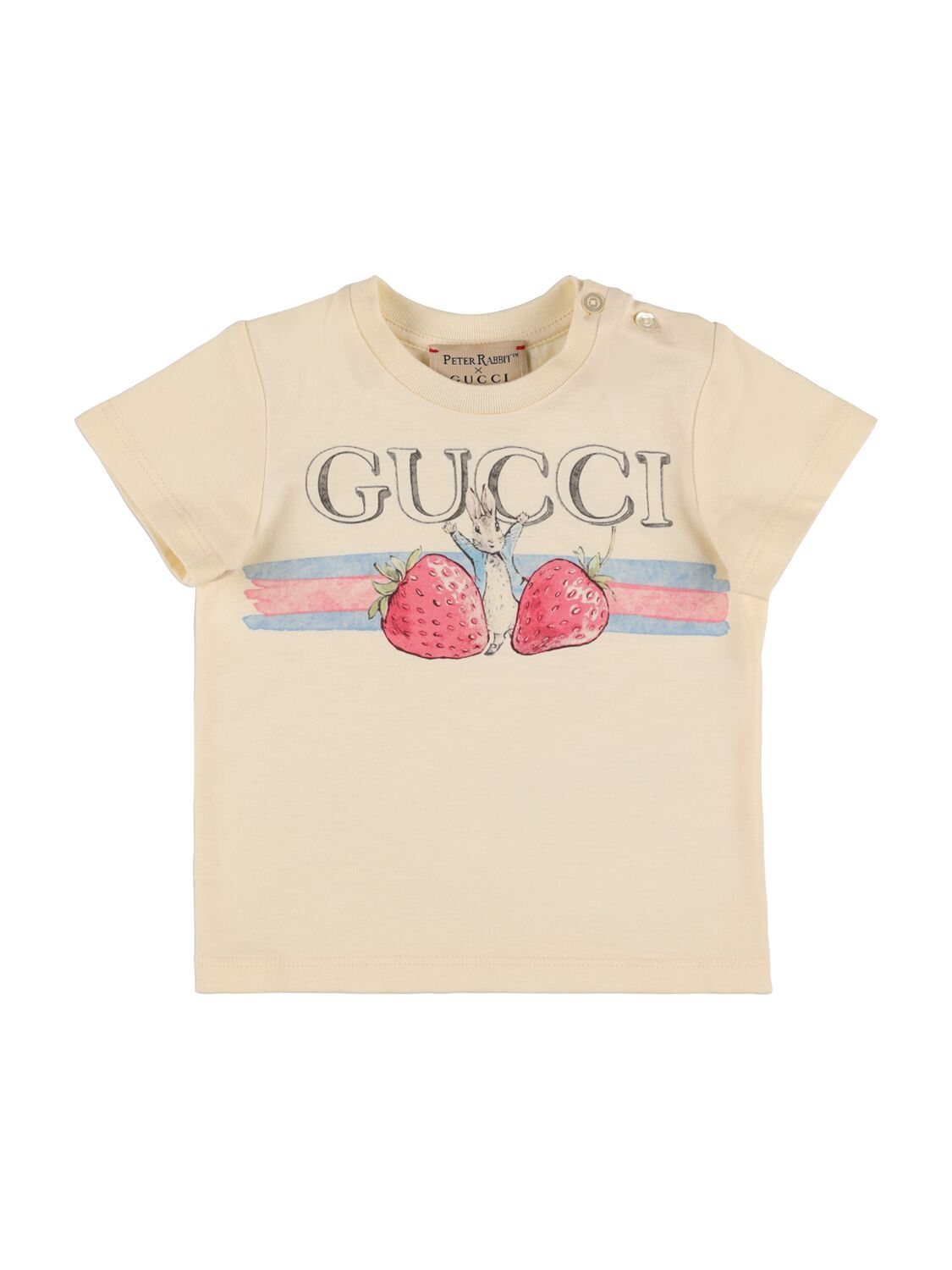 Shop Gucci Peter Rabbit Cotton Jersey T-shirt In Sunkissed,red