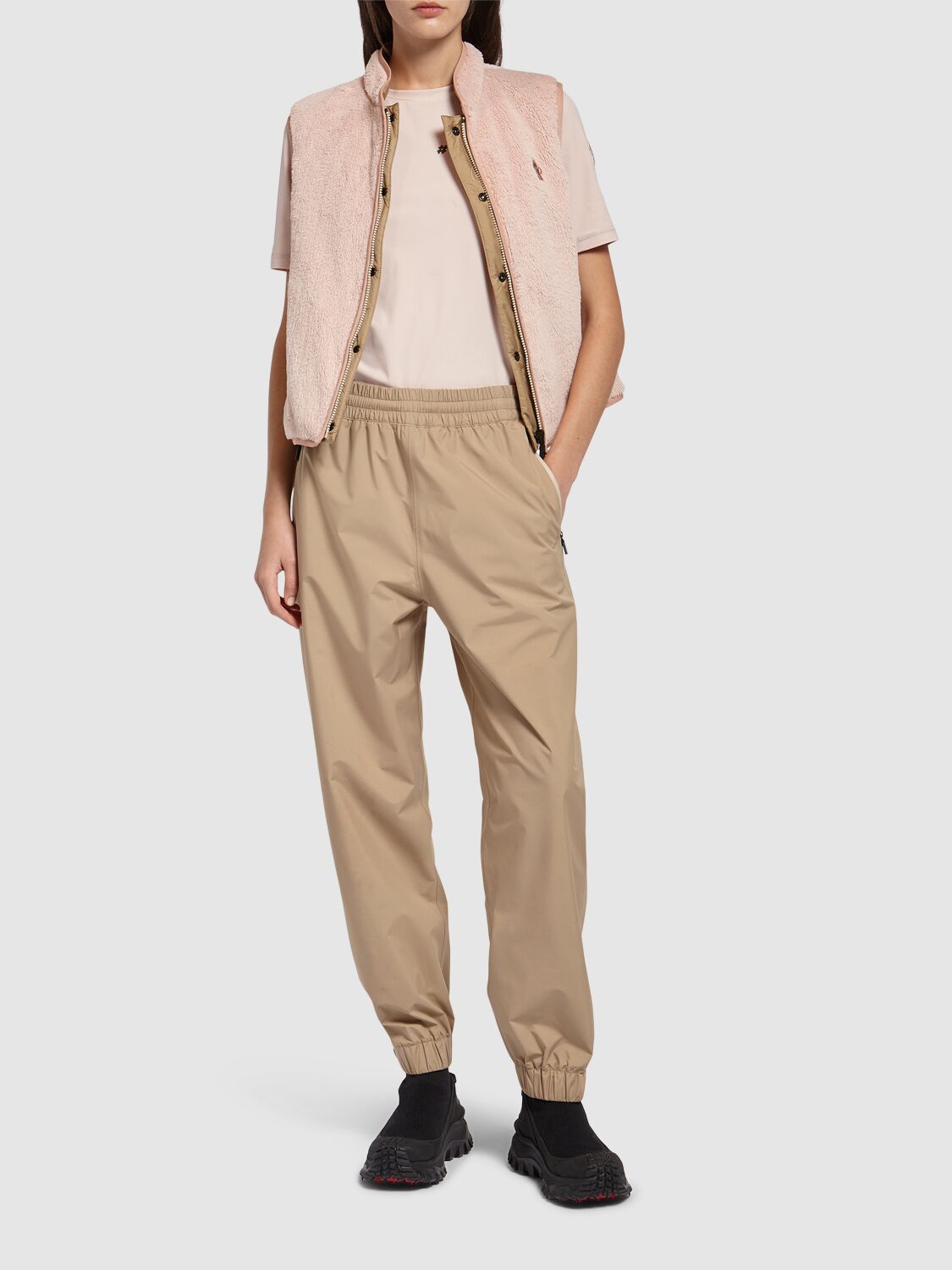 Shop Moncler Gore-tex Tech Pants In Beige