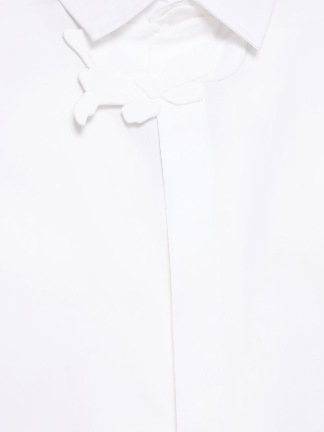 Shop Valentino Cotton Shirt W/ Flower In White