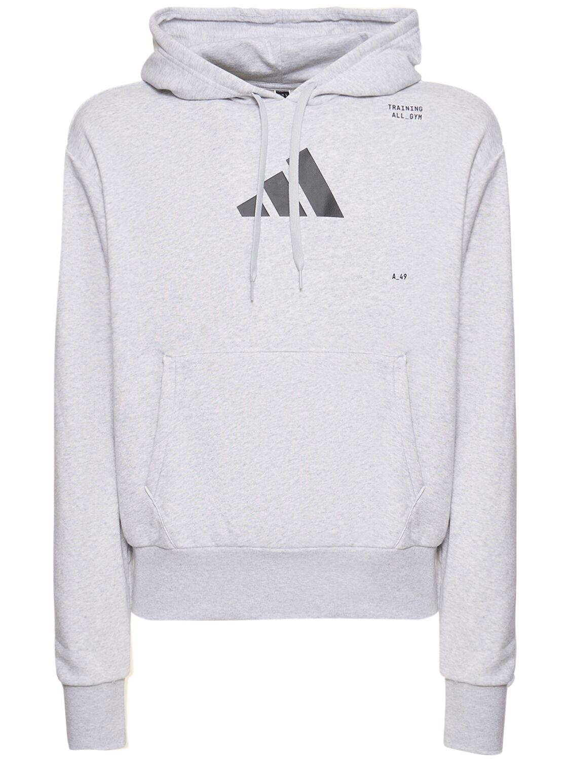 Adidas Originals Logo Hooded Sweatshirt In Light Grey