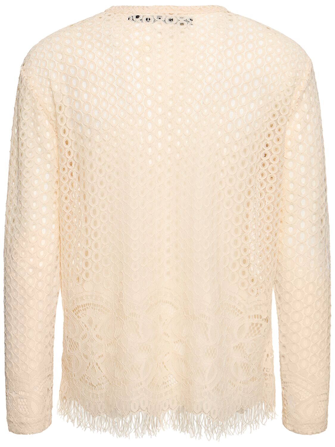 Shop Andersson Bell Summer Open Knit Tech Crewneck Sweater In Beige