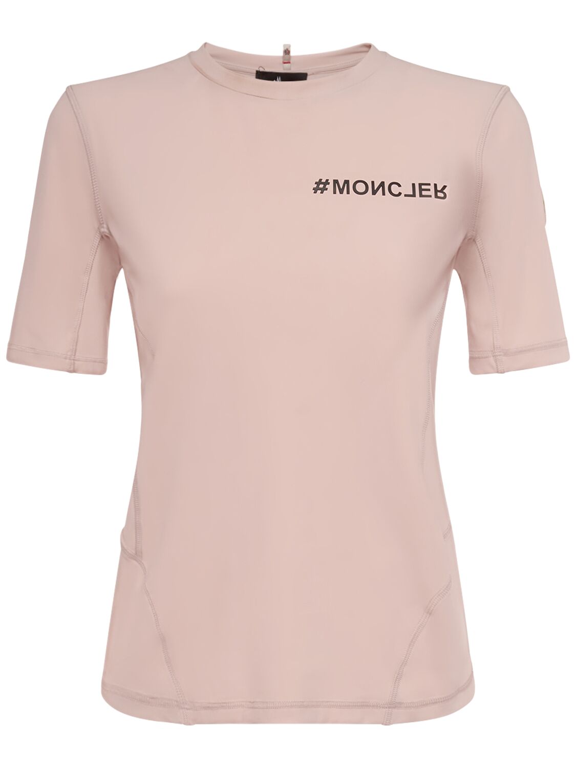 Moncler Sensitive Tech Jersey T-shirt In Pink
