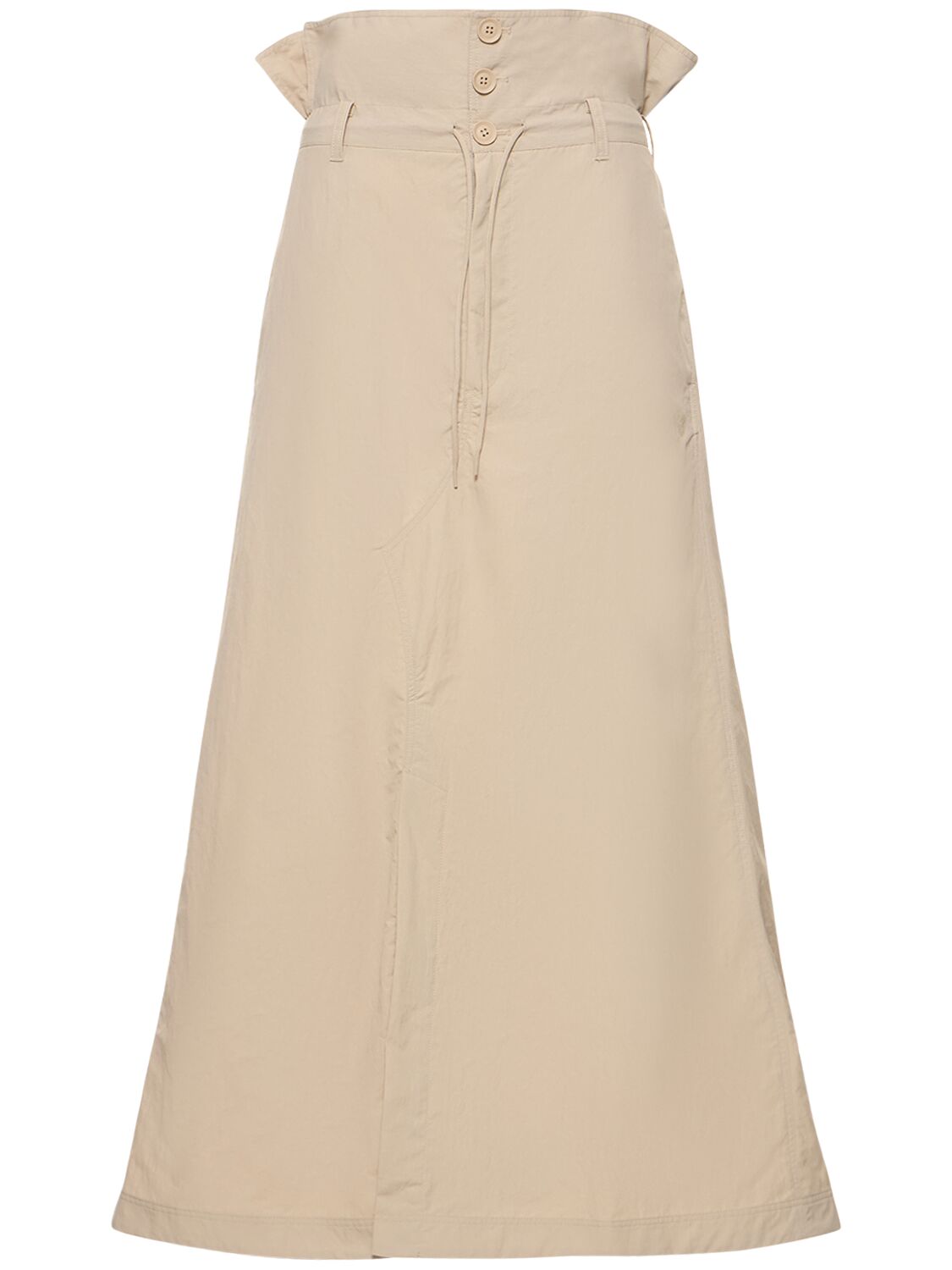 Image of Long Crack High Waist Nylon Skirt