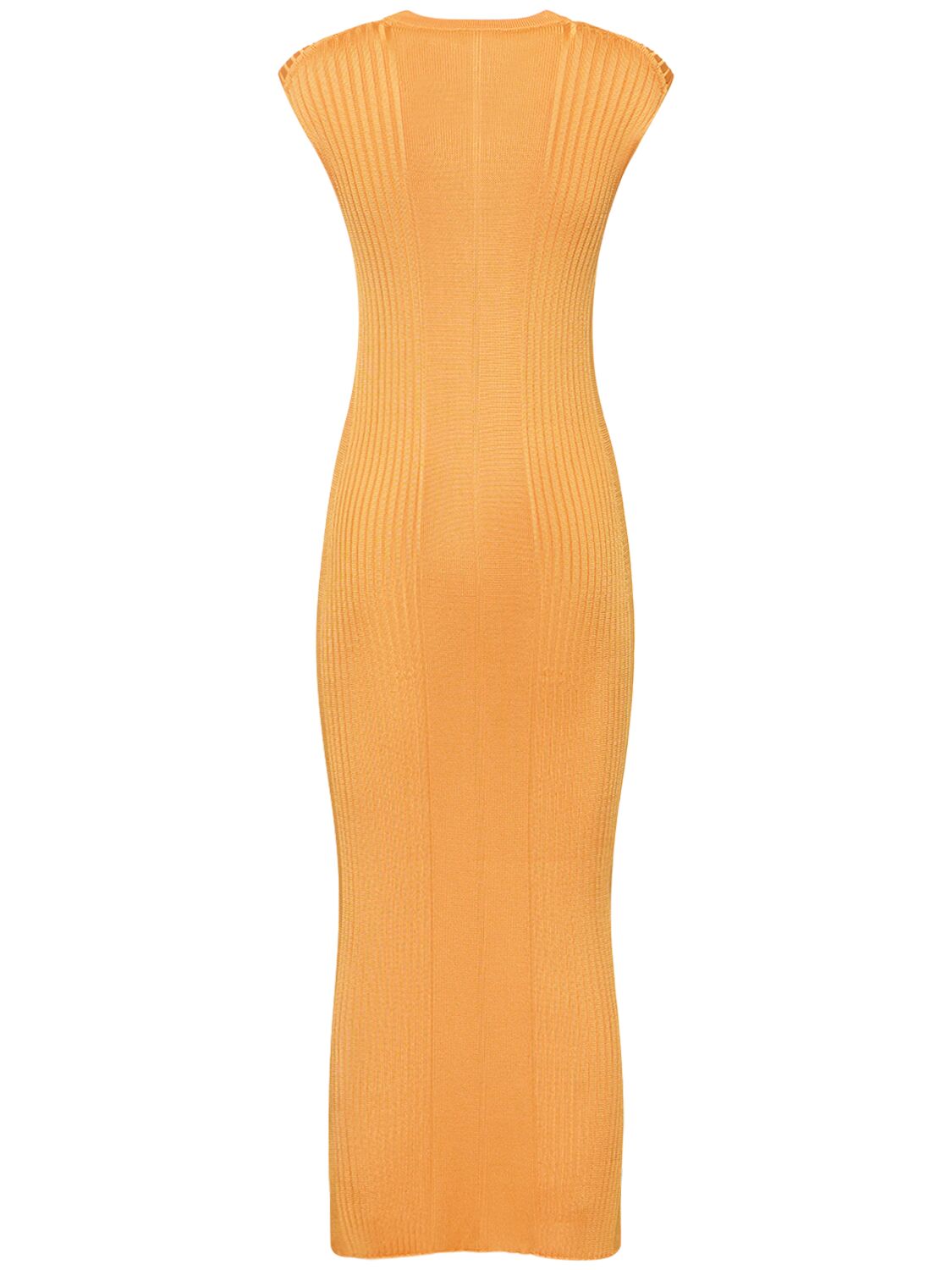 Shop Jil Sander Sleeveless Jersey Midi Dress In Orange