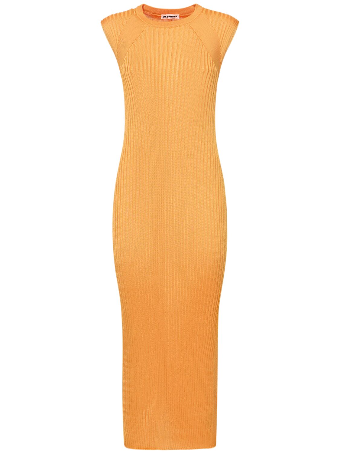 Jil Sander Sleeveless Jersey Midi Dress In Orange