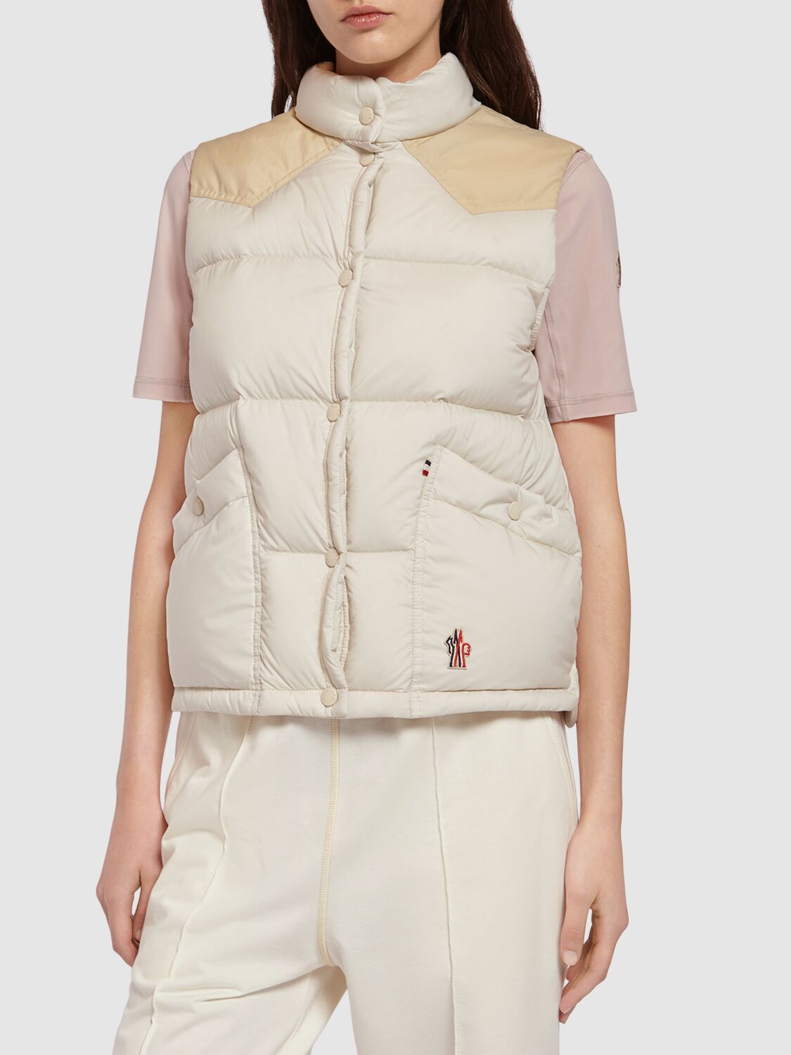 Shop Moncler Sorapis Nylon Down Vest In White