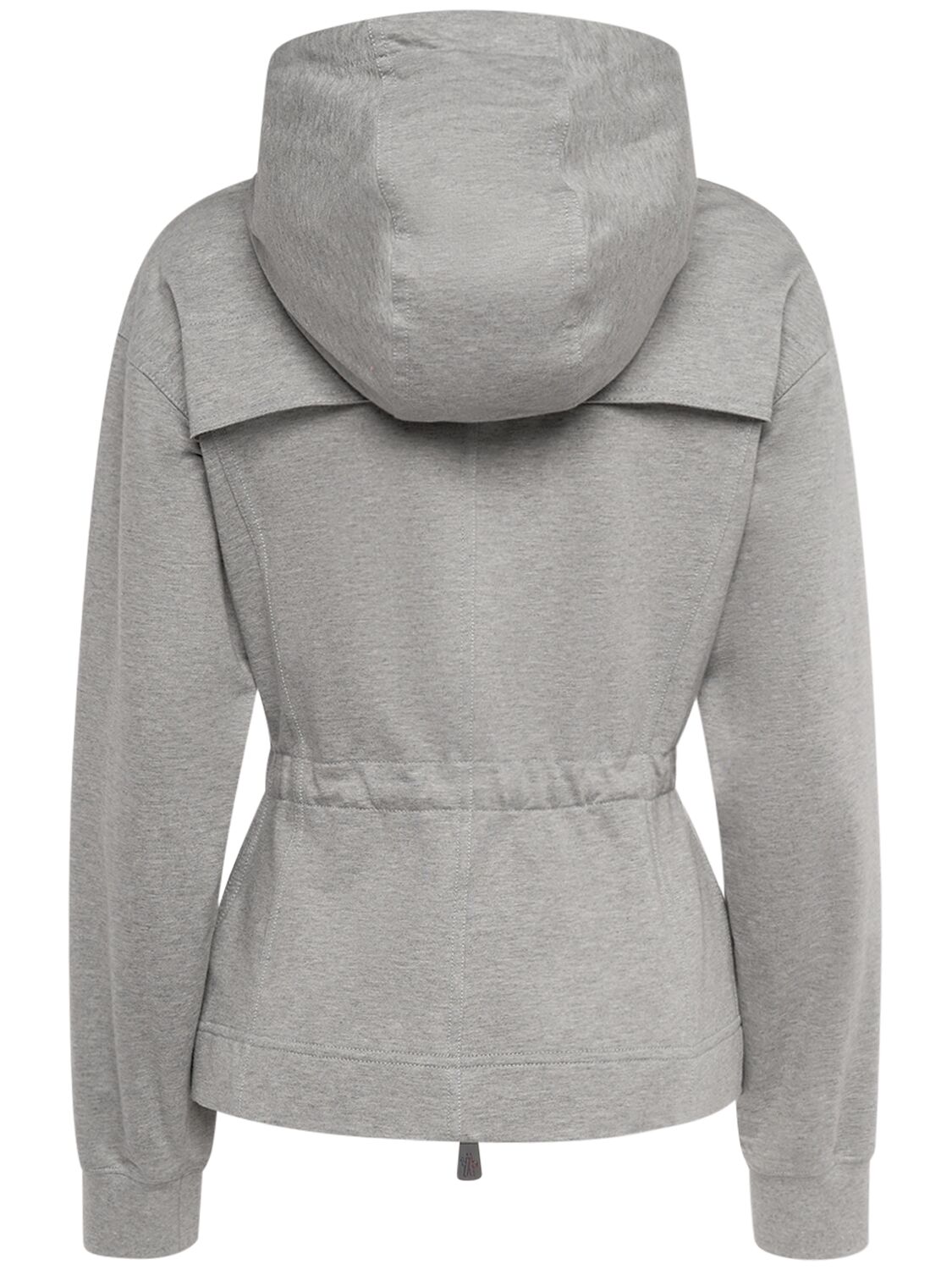 Shop Moncler Cotton Zip-up Hoodie In Grey